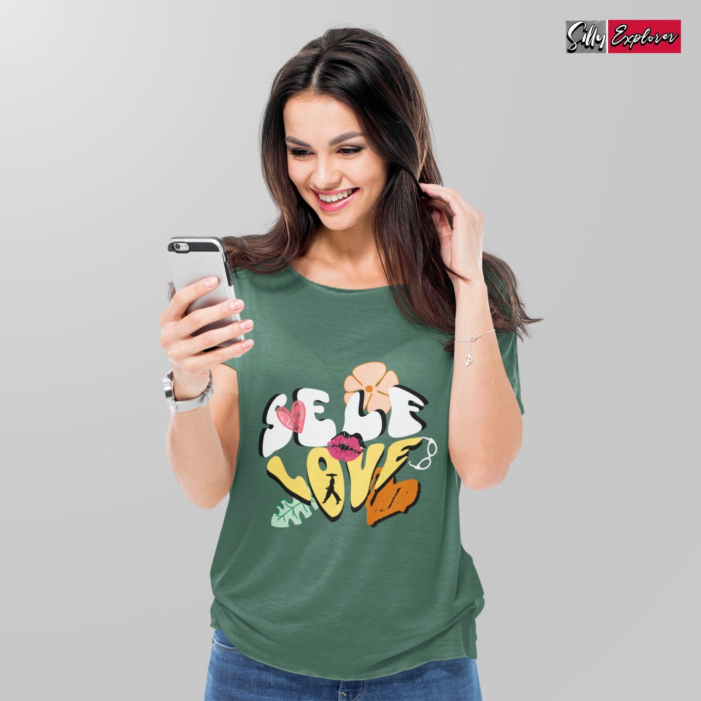SillyExplorer_Classic_Crewneck_T-Shirt__Green_Self_Love