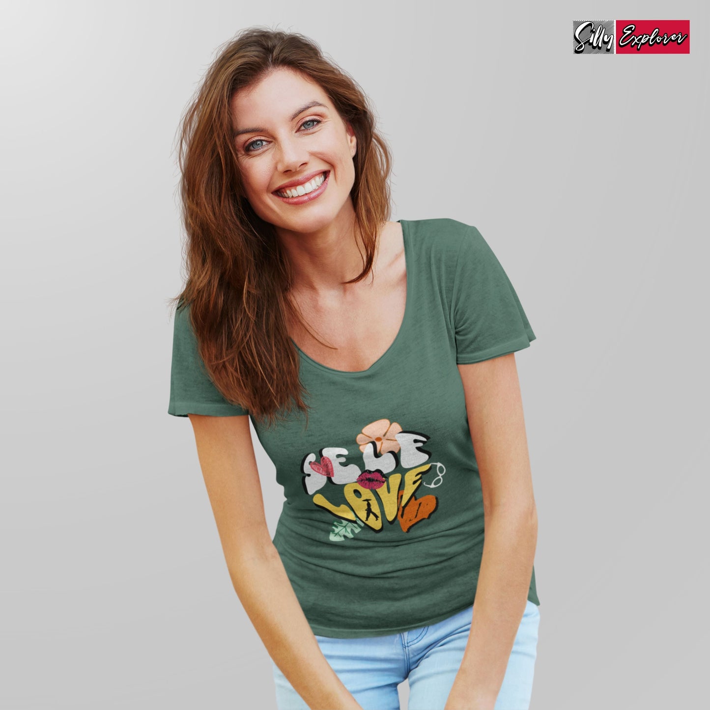 SillyExplorer_Classic_Crewneck_T-Shirt__Green_Self_Love
