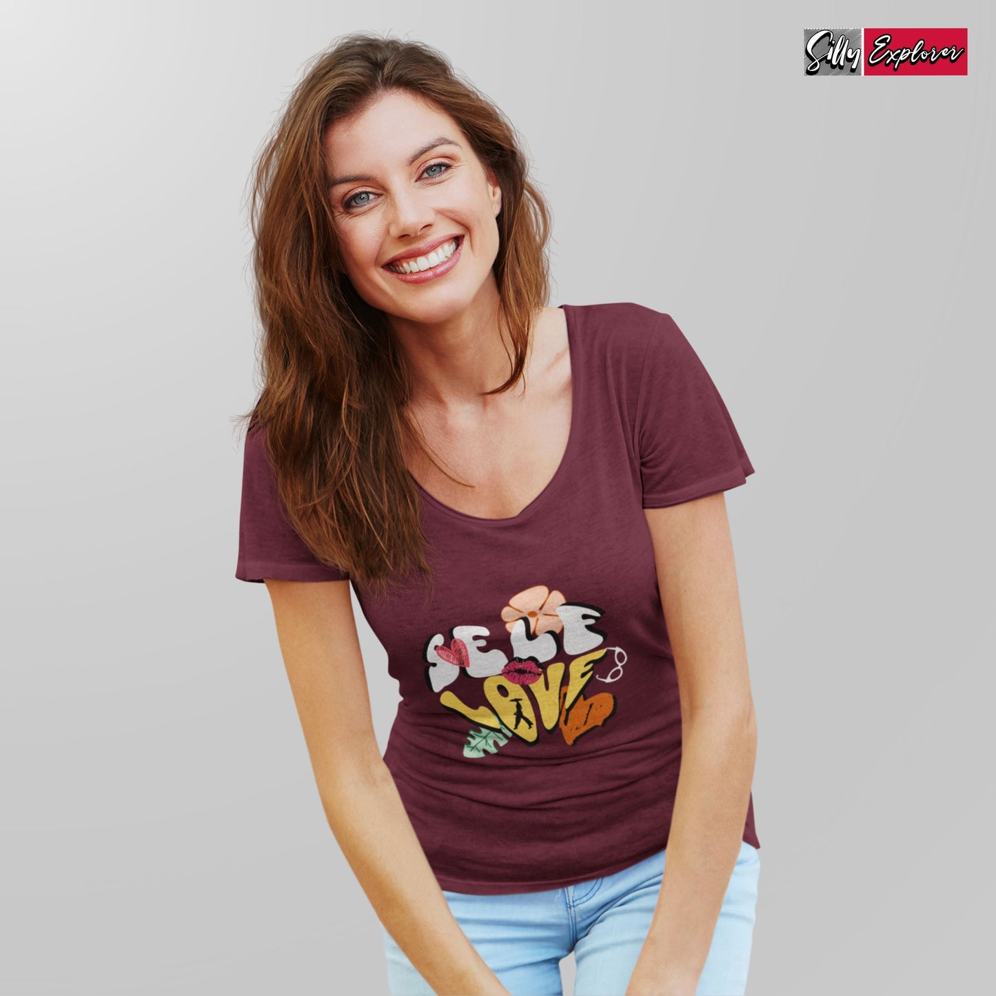 SillyExplorer_Classic_Crewneck_T-Shirt__Maroon_Self_Love