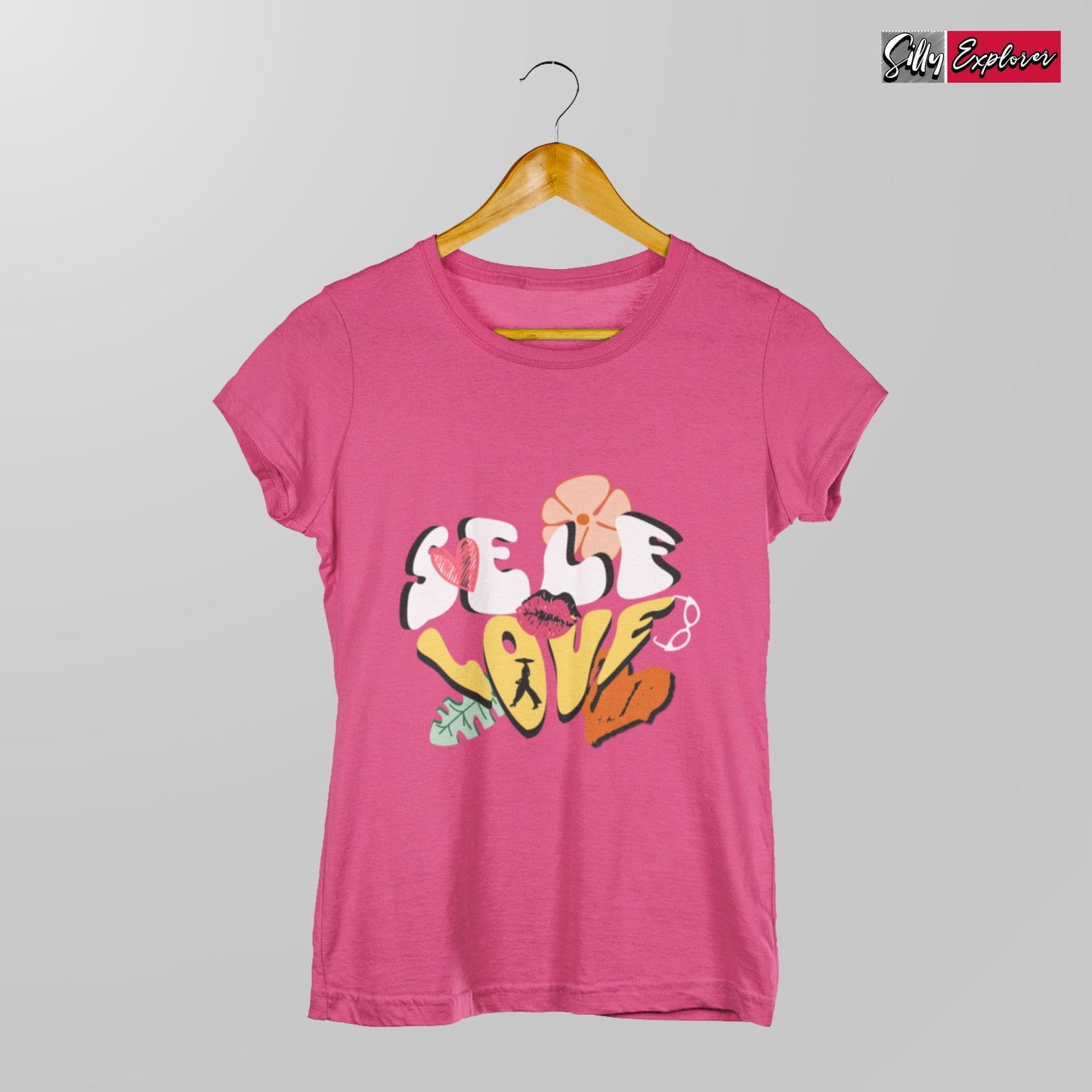 SillyExplorer_Classic_Crewneck_T-Shirt__Pink_Self_Love