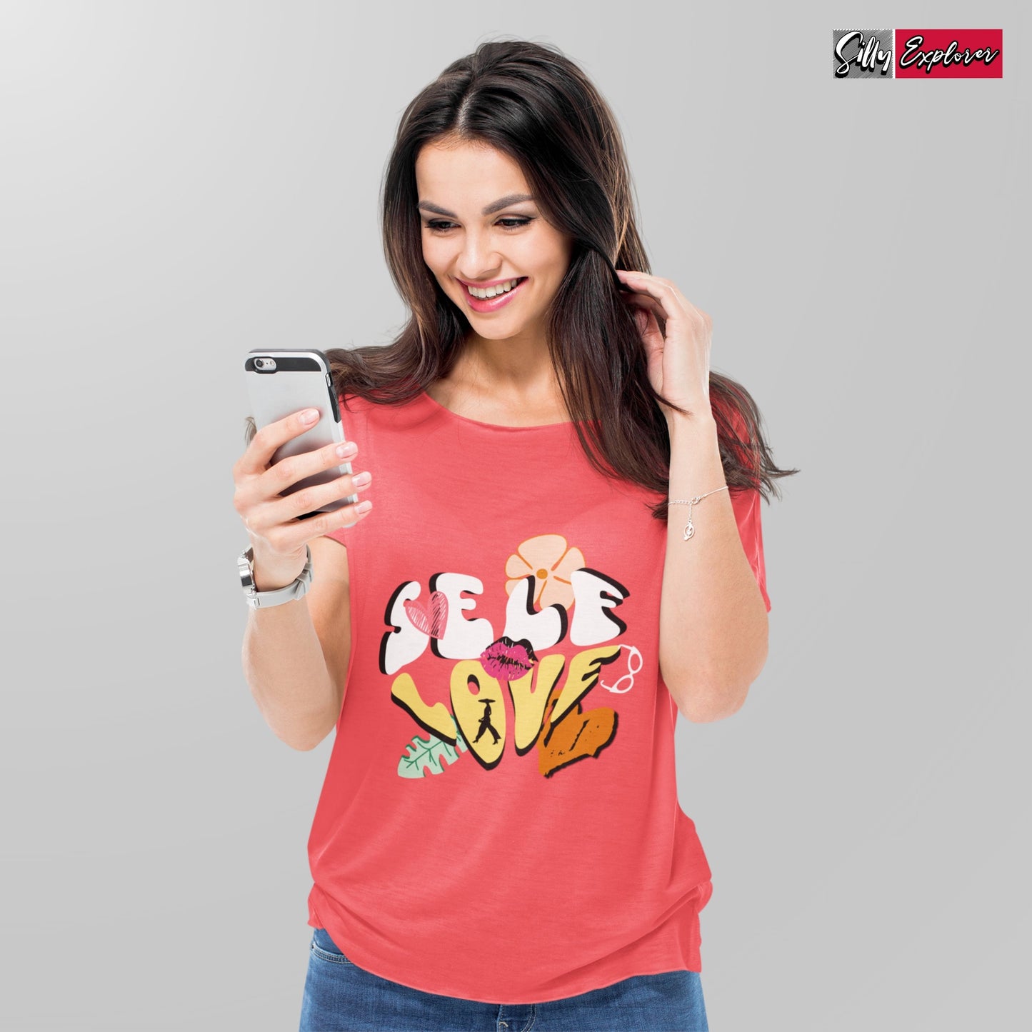 SillyExplorer_Classic_Crewneck_T-Shirt__Red_Self_Love