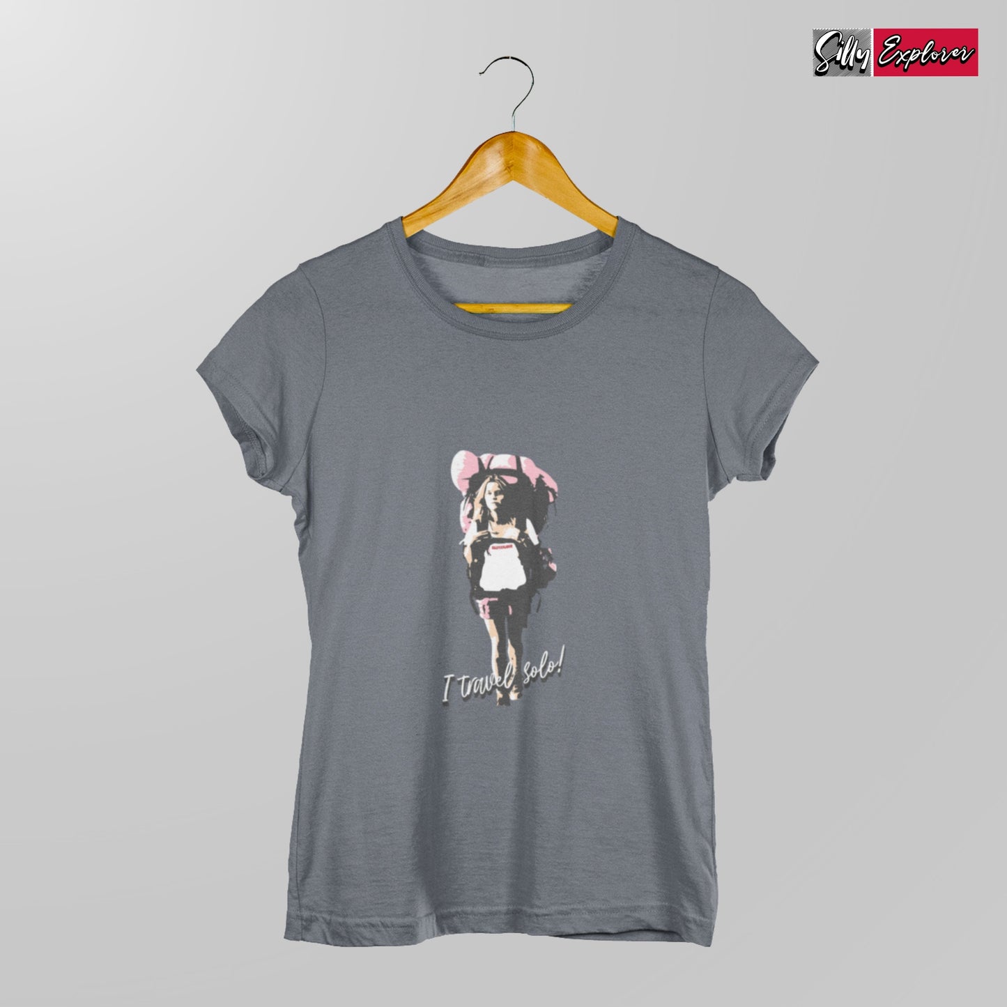 SillyExplorer_Classic_Crewneck_T-Shirt__Charcoal_Solo_Backpacker
