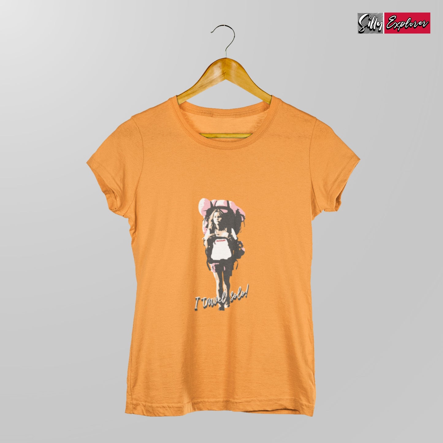 SillyExplorer_Classic_Crewneck_T-Shirt__Orange_Solo_Backpacker