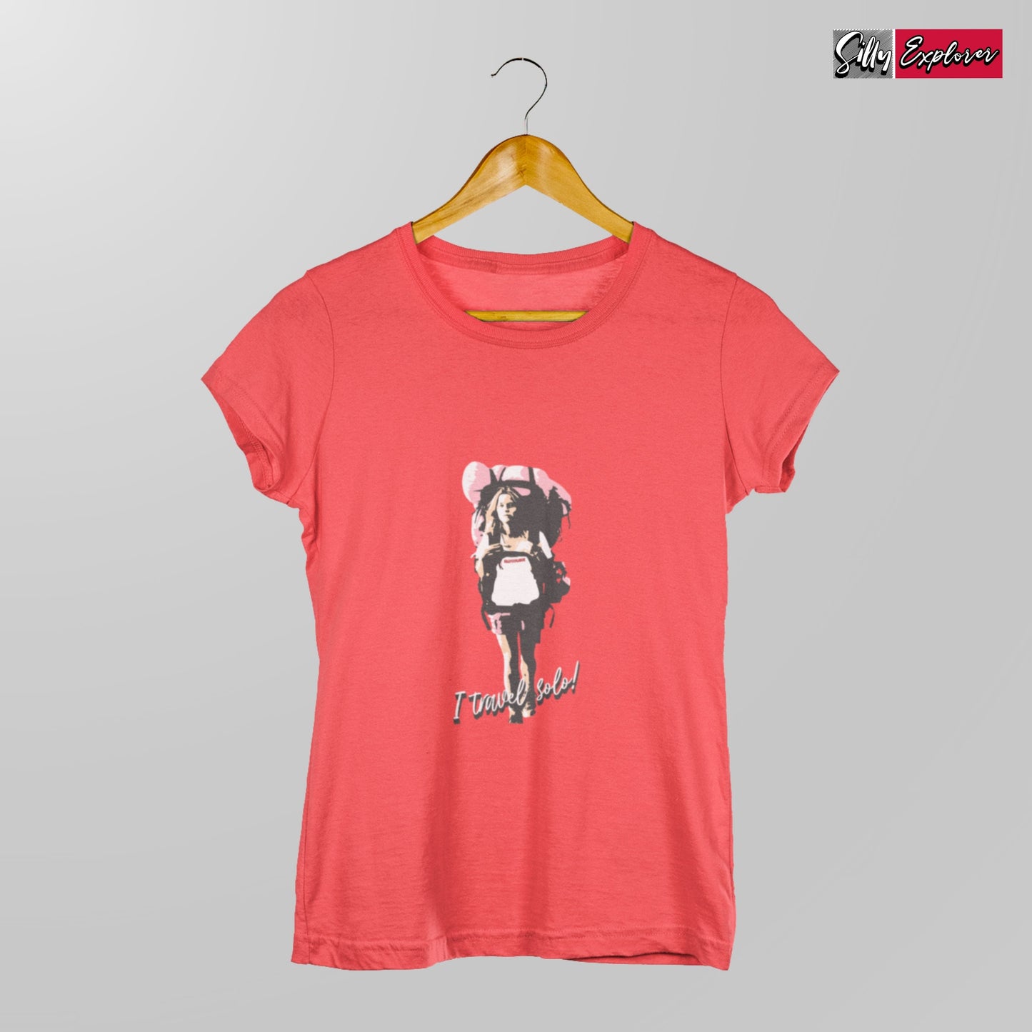 SillyExplorer_Classic_Crewneck_T-Shirt__Red_Solo_Backpacker