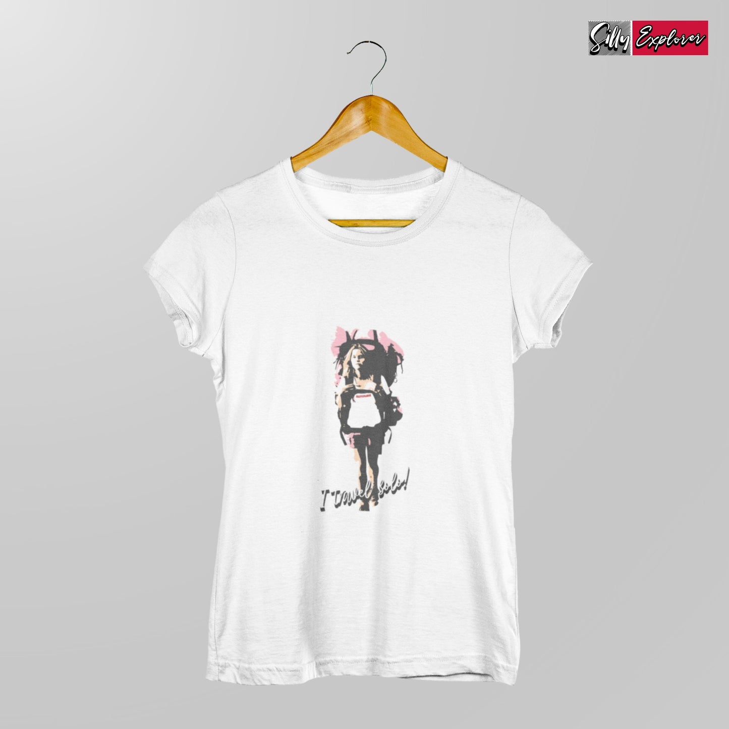 SillyExplorer_Classic_Crewneck_T-Shirt__White_Solo_Backpacker