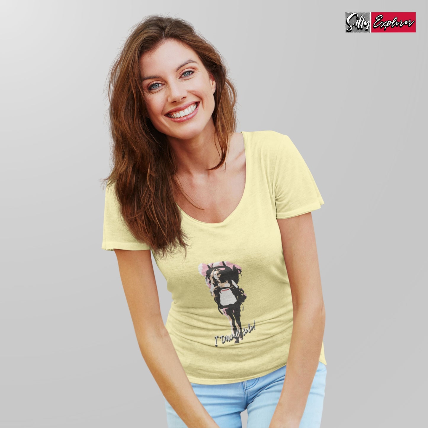 SillyExplorer_Classic_Crewneck_T-Shirt__Yellow_Solo_Backpacker