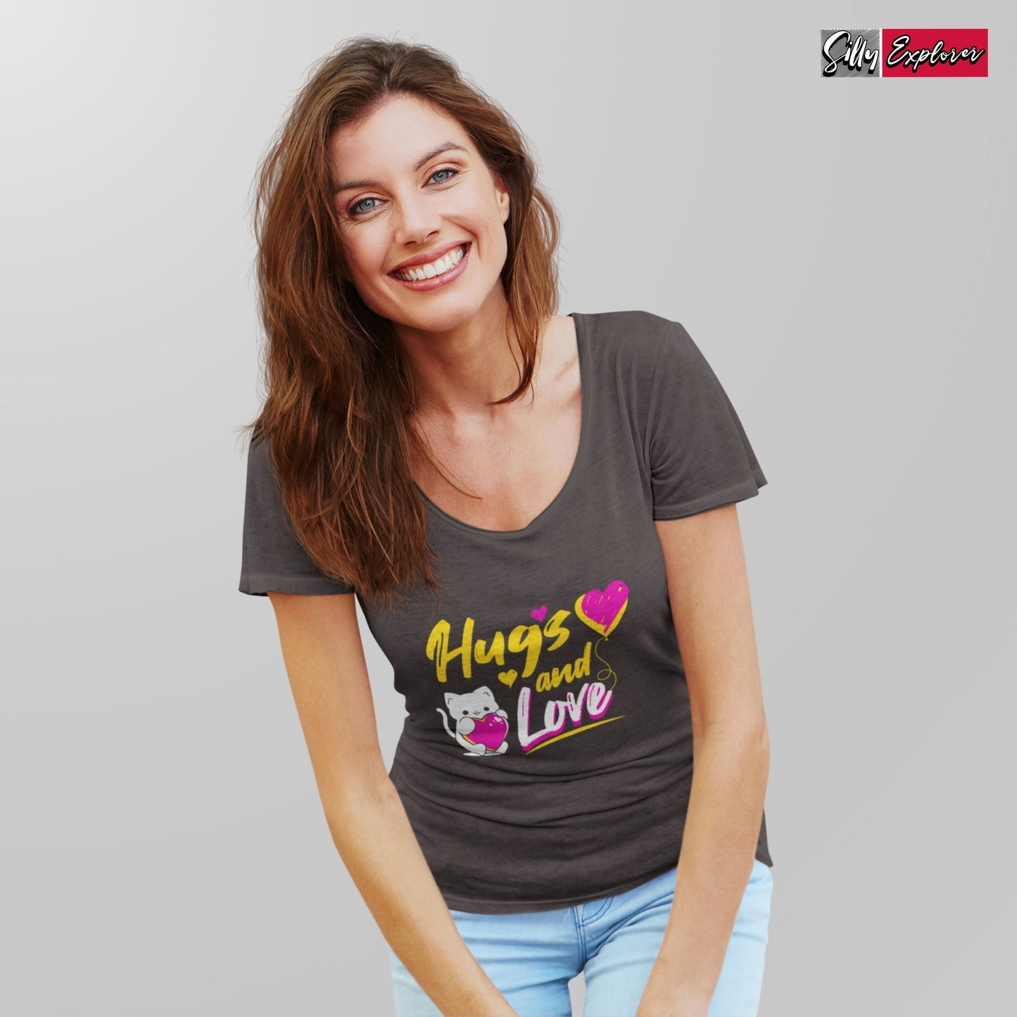 SillyExplorer_Classic_Crewneck_T-Shirt__Coffee_Hugs_&_Love