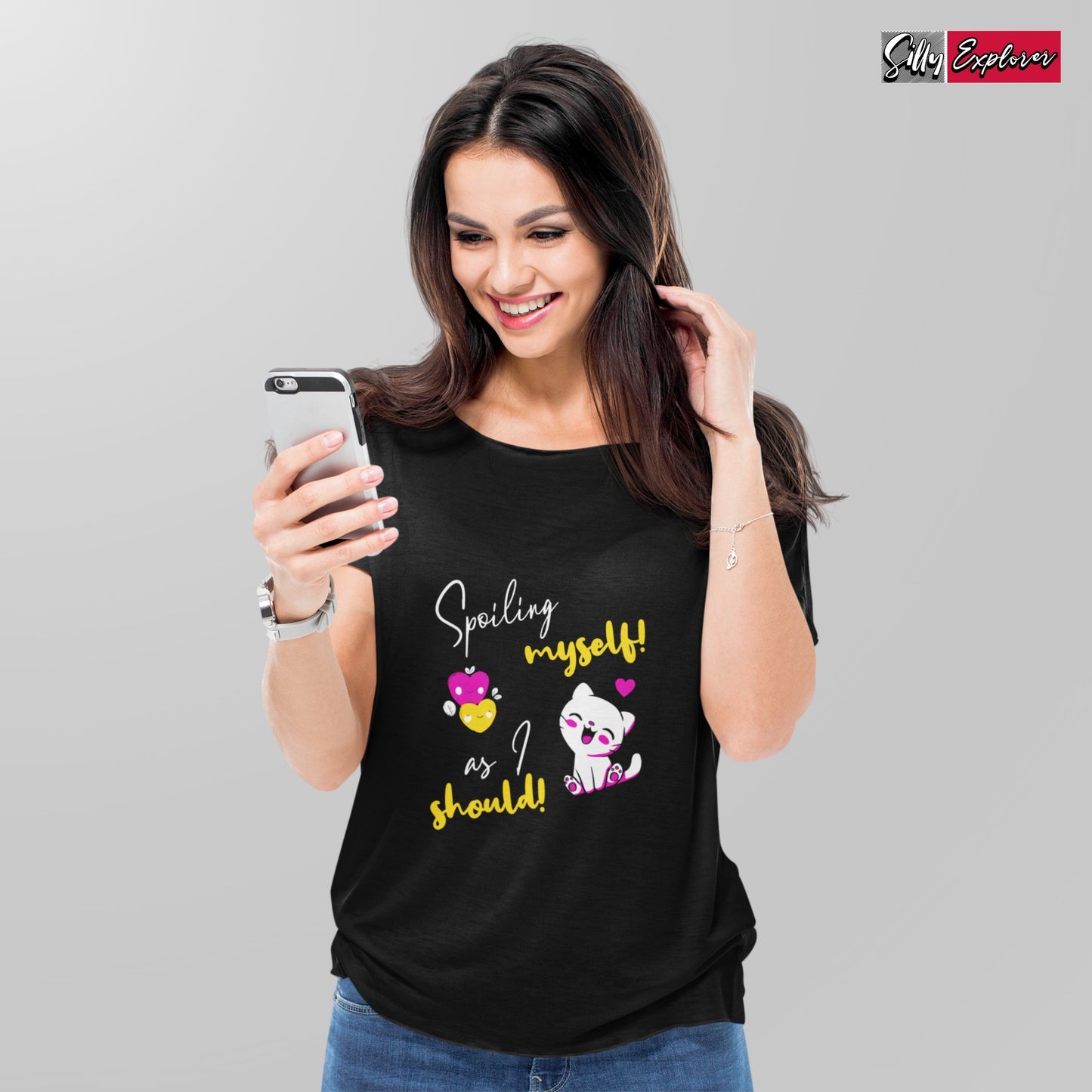 SillyExplorer_Classic_Crewneck_T-Shirt__Black_Spoiling_Myself