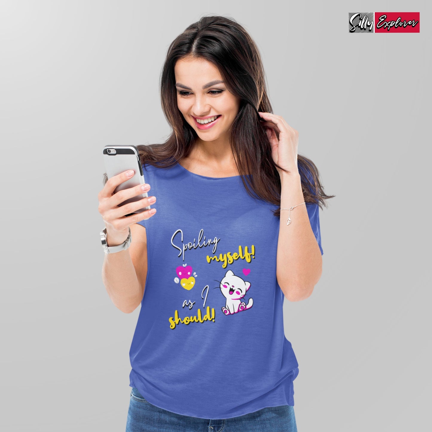 SillyExplorer_Classic_Crewneck_T-Shirt__Royal_Blue_Spoiling_Myself