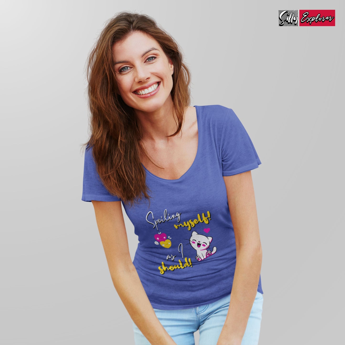SillyExplorer_Classic_Crewneck_T-Shirt__Royal_Blue_Spoiling_Myself