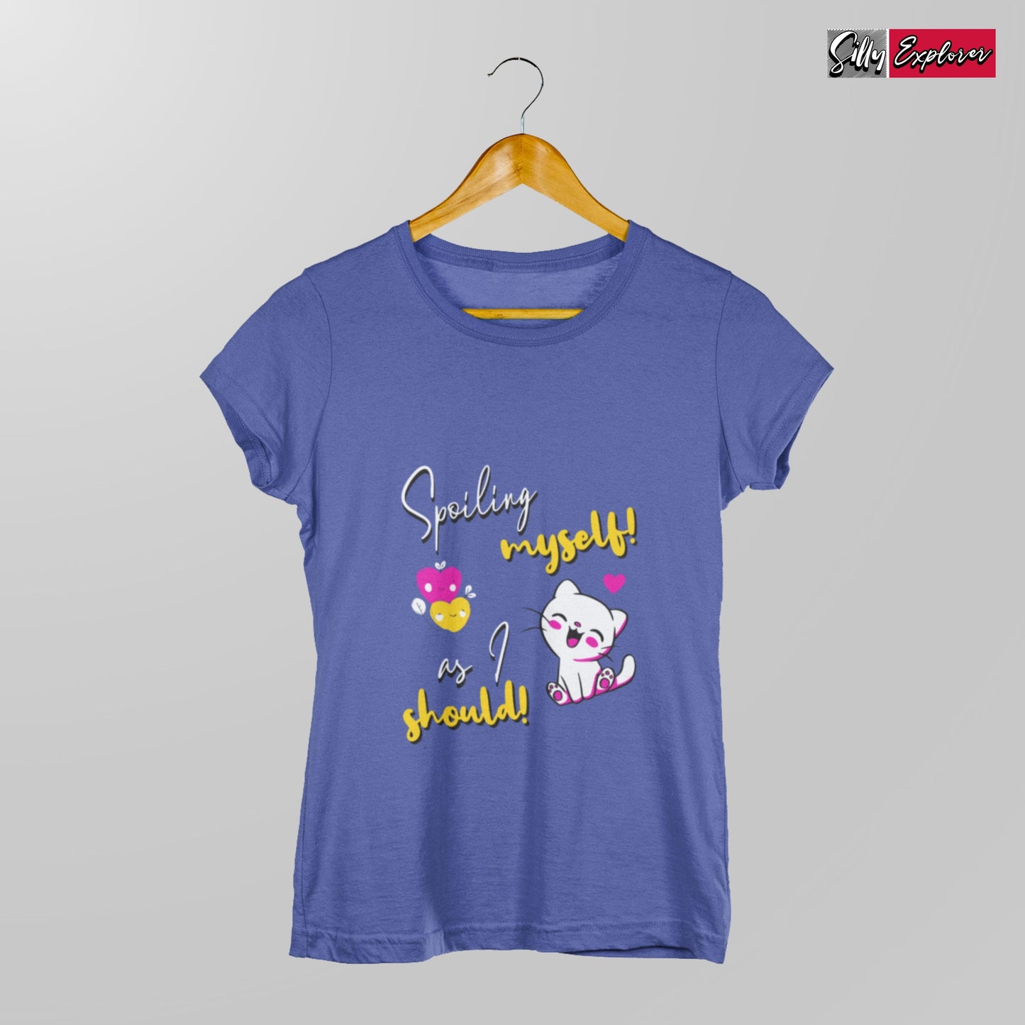 SillyExplorer_Classic_Crewneck_T-Shirt__Royal_Blue_Spoiling_Myself