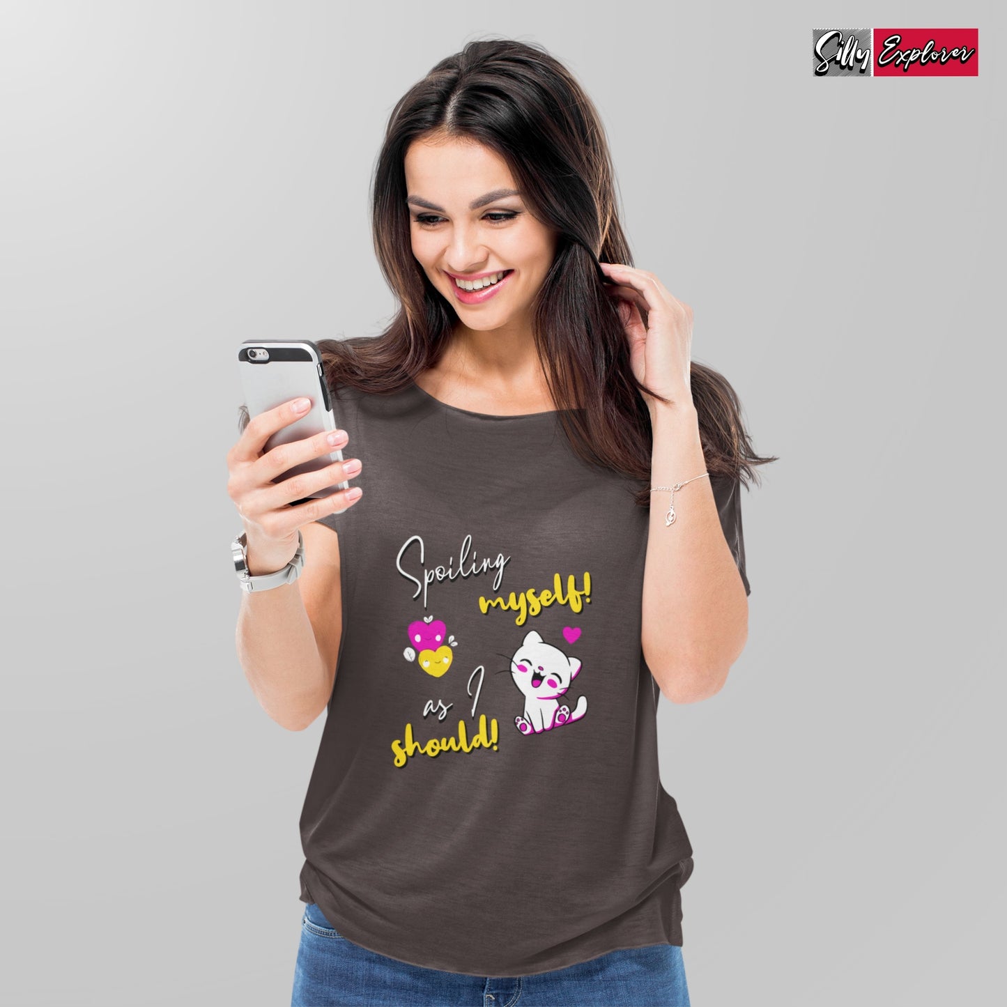 SillyExplorer_Classic_Crewneck_T-Shirt__Coffee_Spoiling_Myself