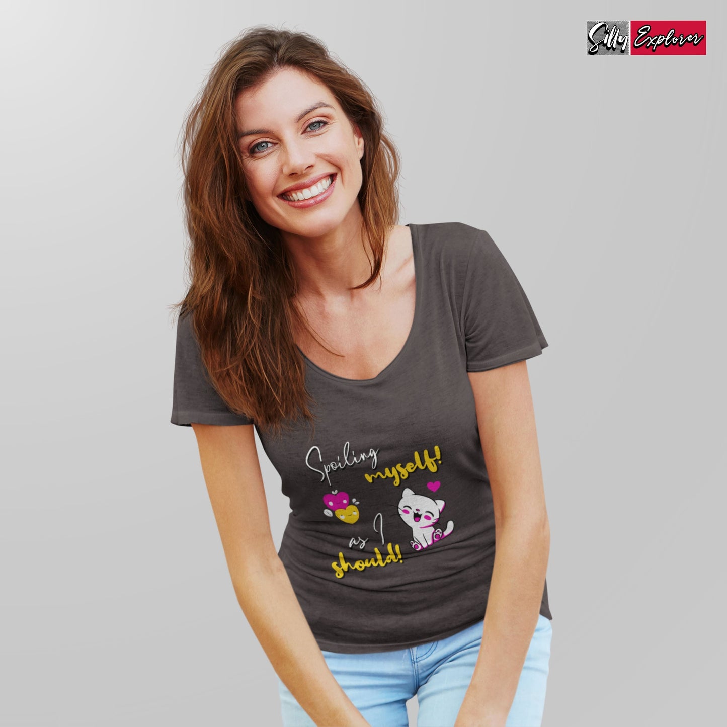 SillyExplorer_Classic_Crewneck_T-Shirt__Coffee_Spoiling_Myself