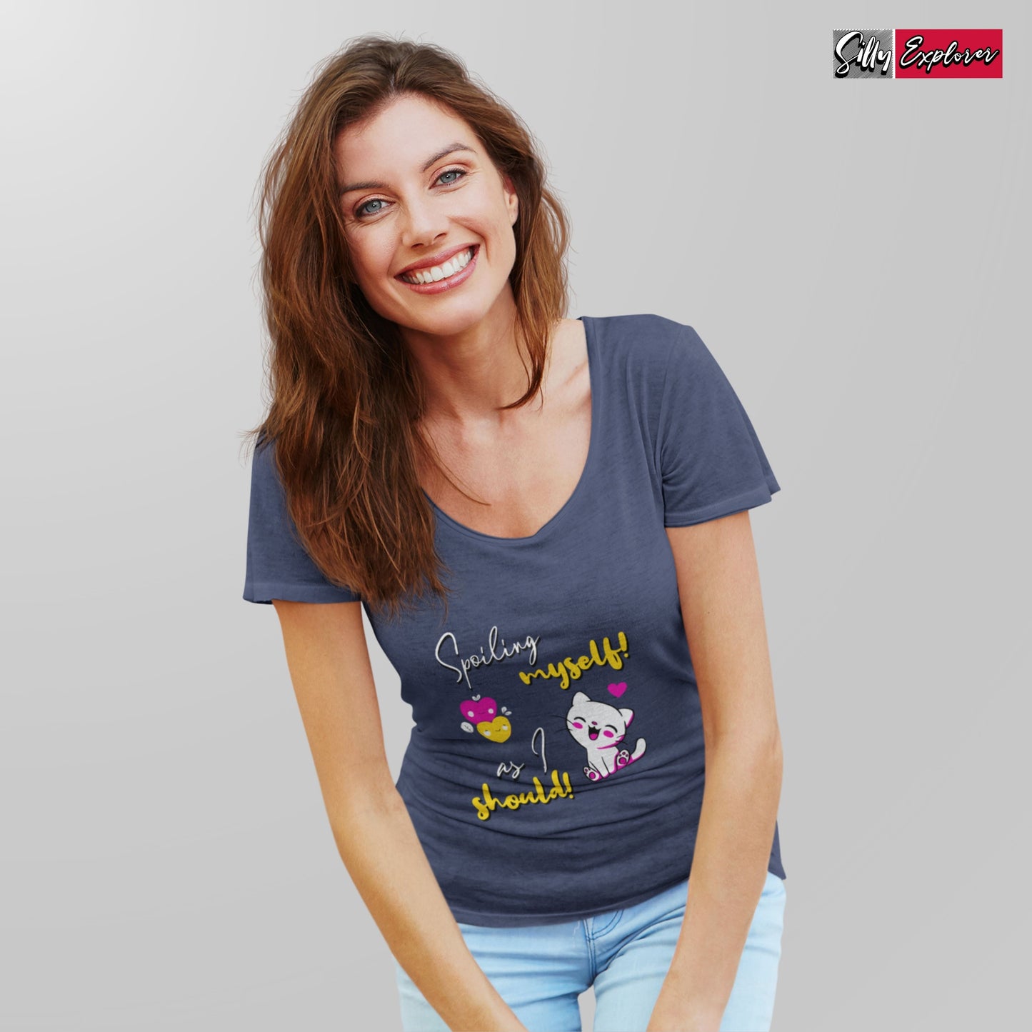 SillyExplorer_Classic_Crewneck_T-Shirt__Navy_Spoiling_Myself