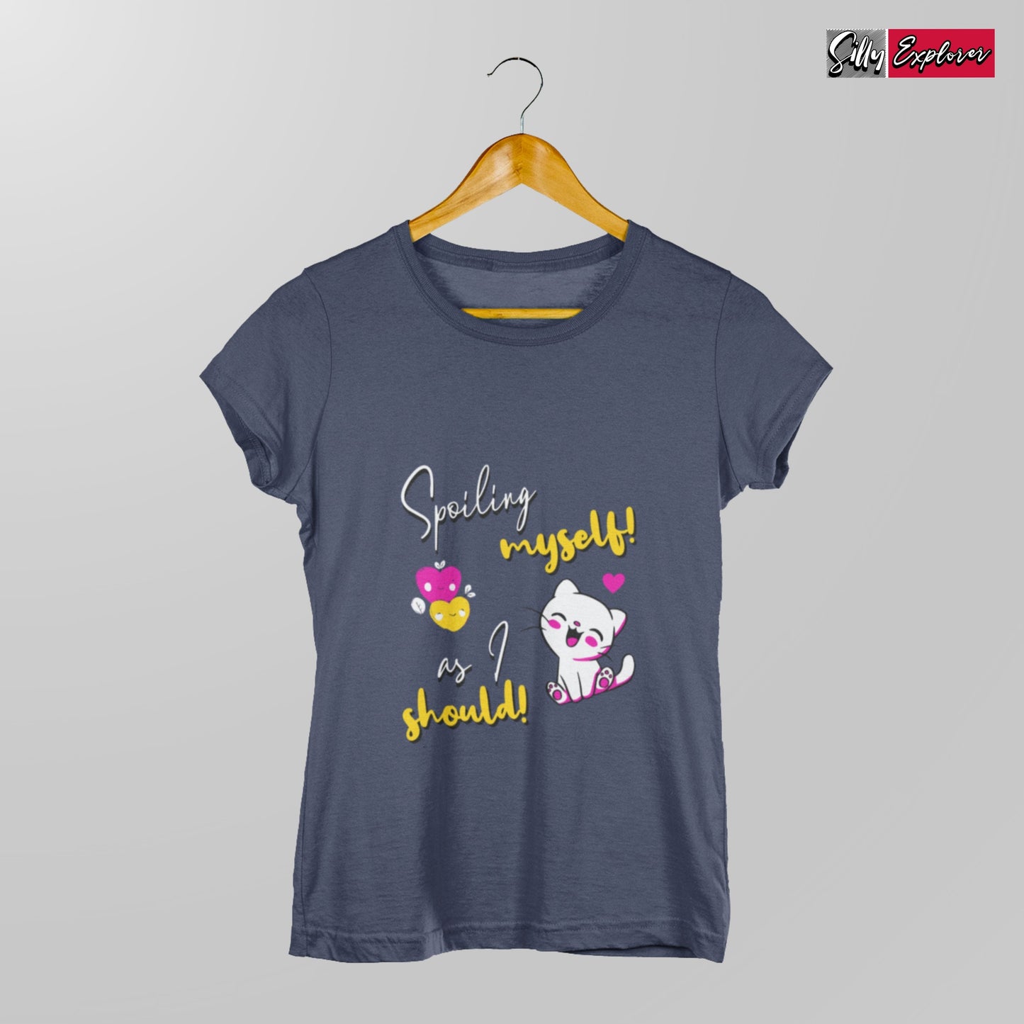 SillyExplorer_Classic_Crewneck_T-Shirt__Navy_Spoiling_Myself