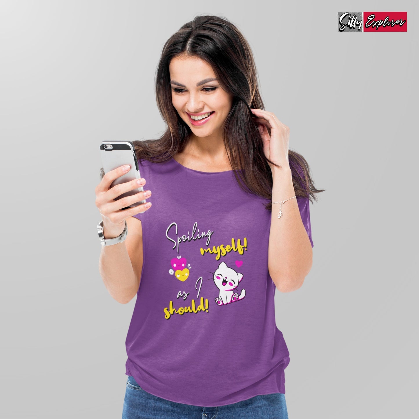 SillyExplorer_Classic_Crewneck_T-Shirt__Purple_Spoiling_Myself