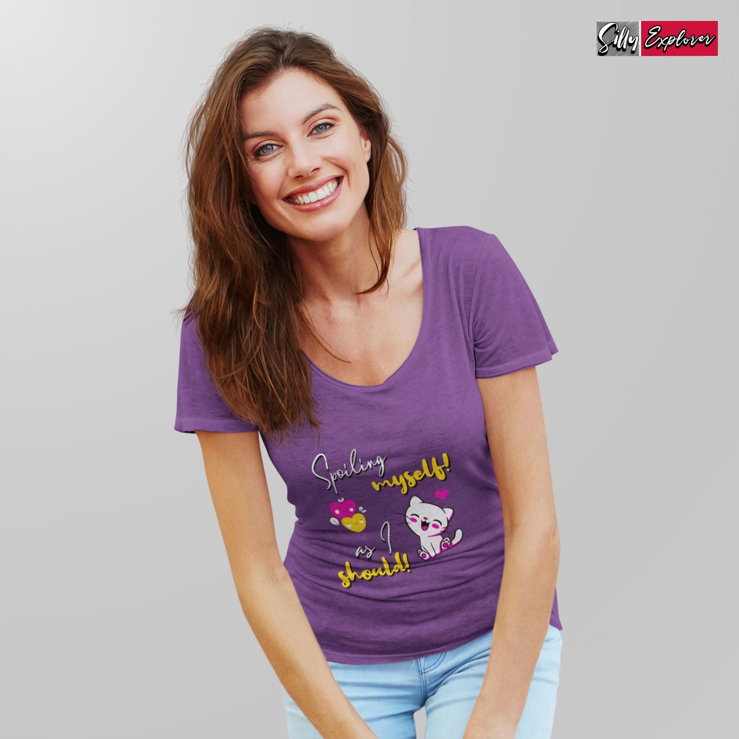 SillyExplorer_Classic_Crewneck_T-Shirt__Purple_Spoiling_Myself