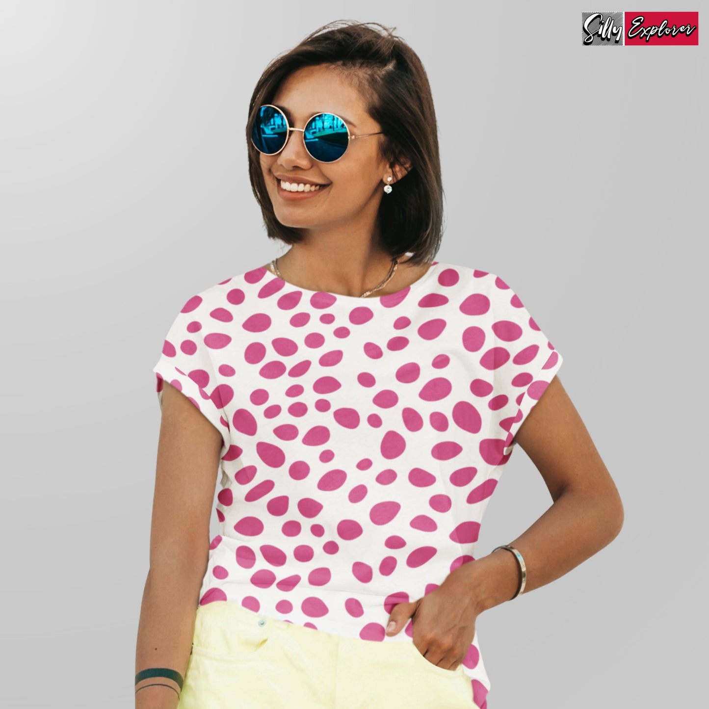 Rosy Drizzle Printed T-Shirt