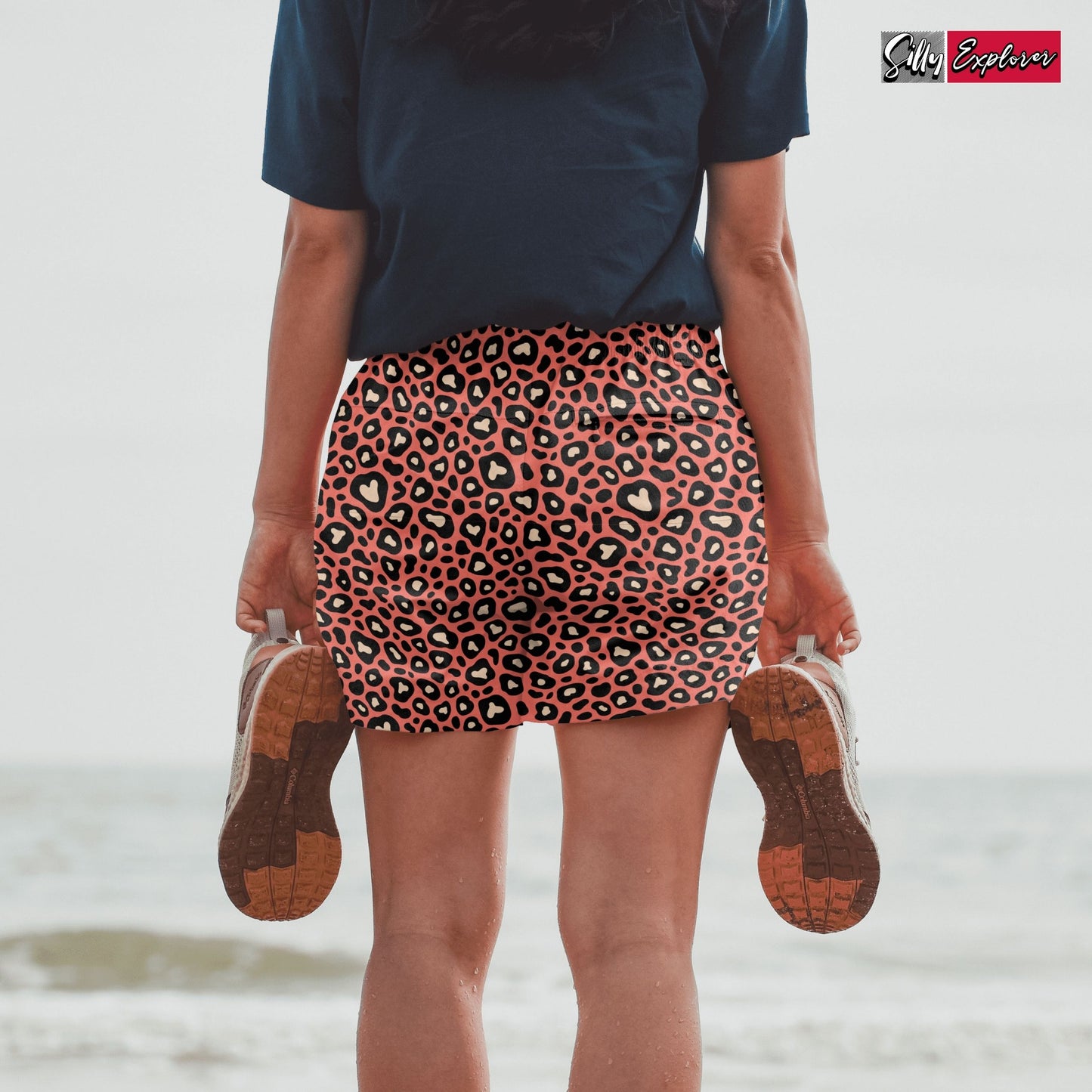 SillyExplorer_Printed_Women_Shorts___Coral_Panther_Glide
