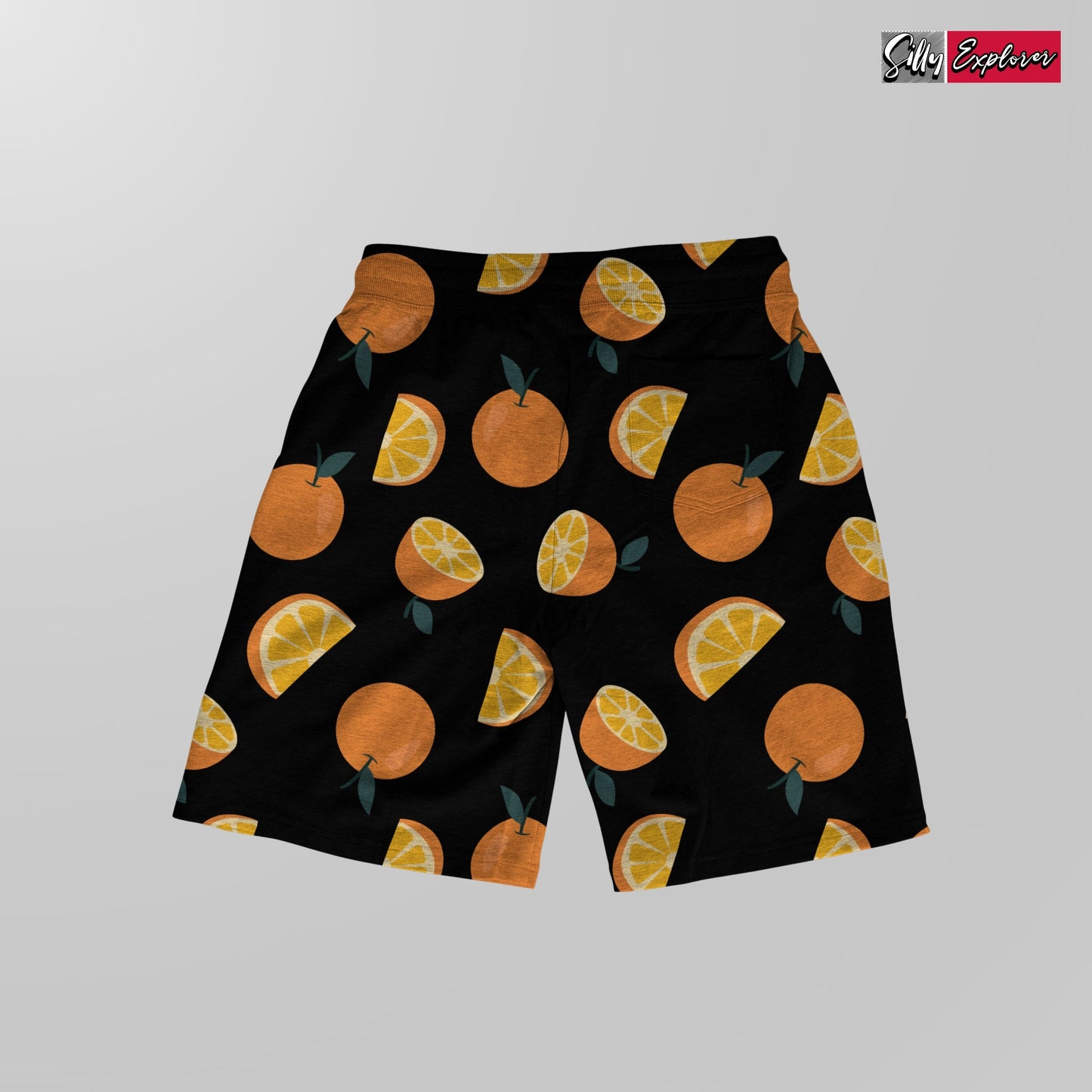 SillyExplorer_Printed_Women_Shorts___Black_Sunset_Orange