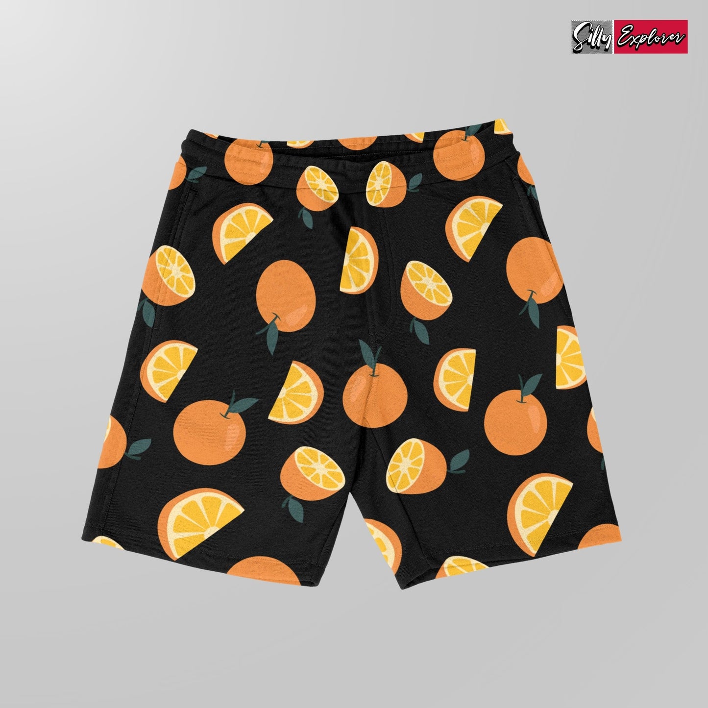 SillyExplorer_Printed_Women_Shorts___Black_Sunset_Orange