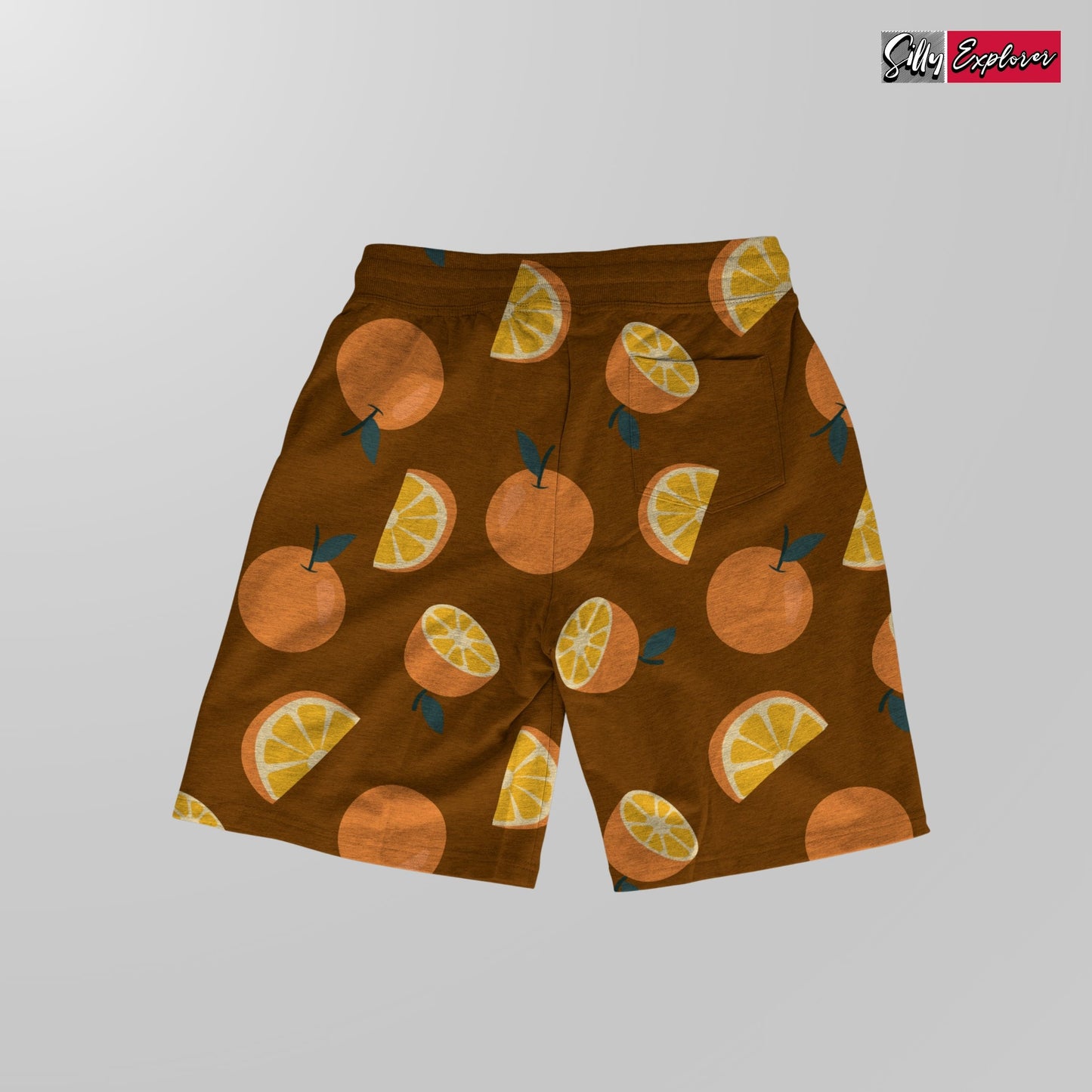 SillyExplorer_Printed_Women_Shorts___Brown_Sunset_Orange