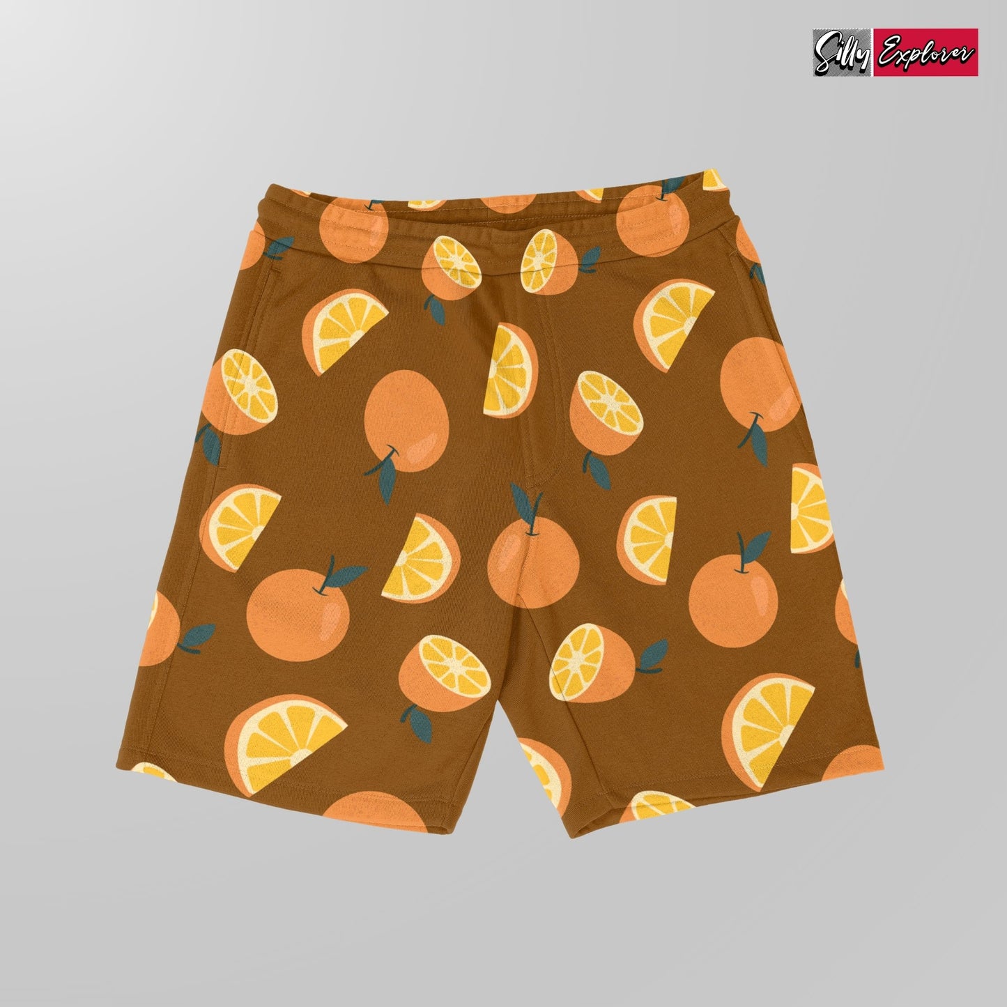 SillyExplorer_Printed_Women_Shorts___Brown_Sunset_Orange