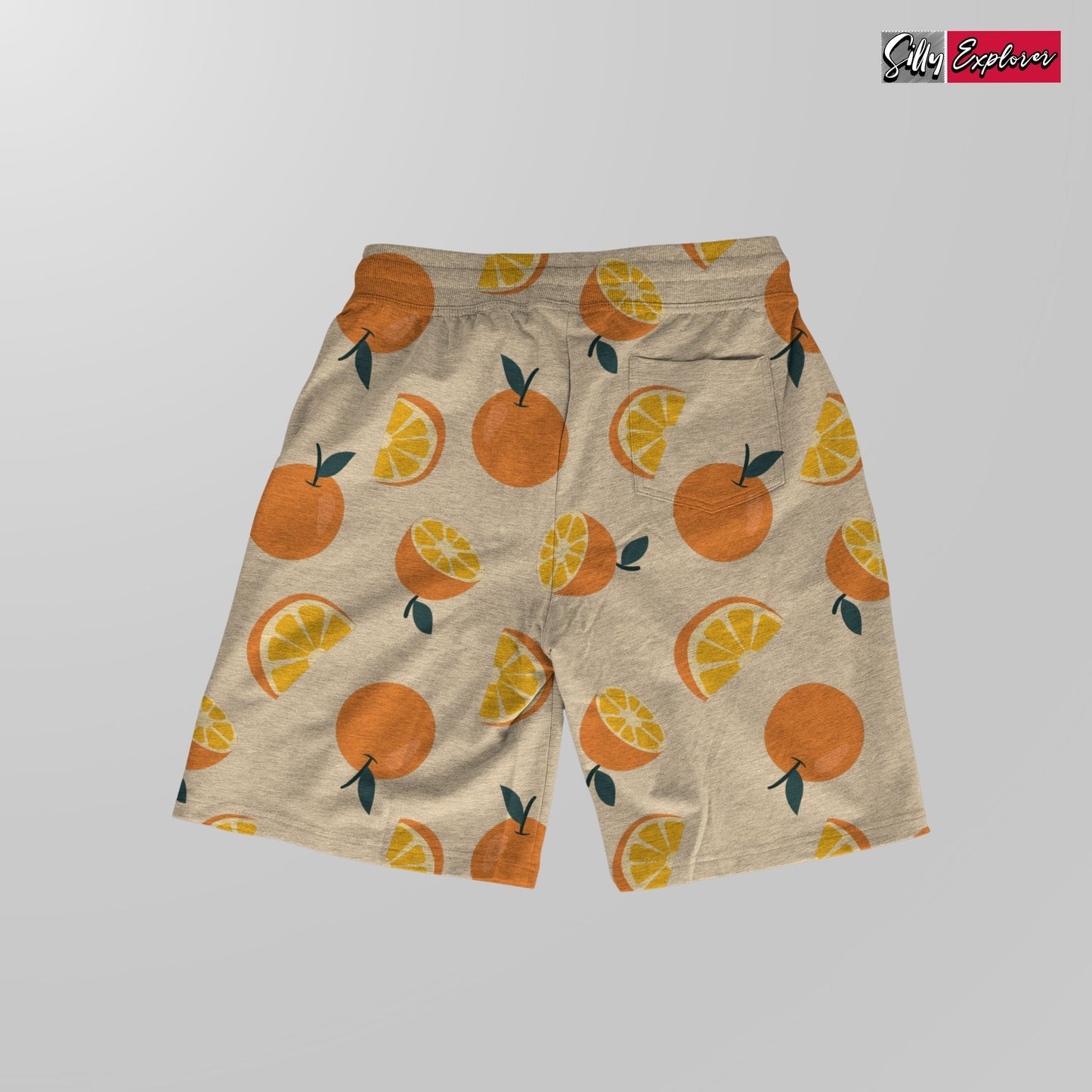 SillyExplorer_Printed_Women_Shorts___Cream_Sunset_Orange