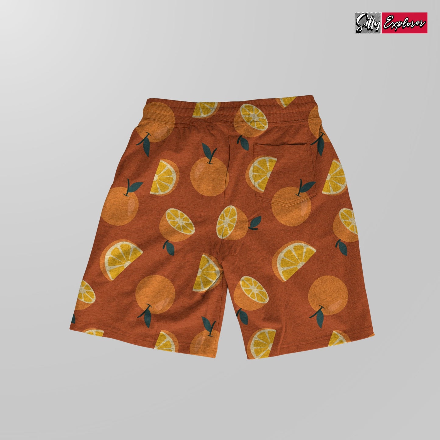 SillyExplorer_Printed_Women_Shorts___Orange_Sunset_Orange