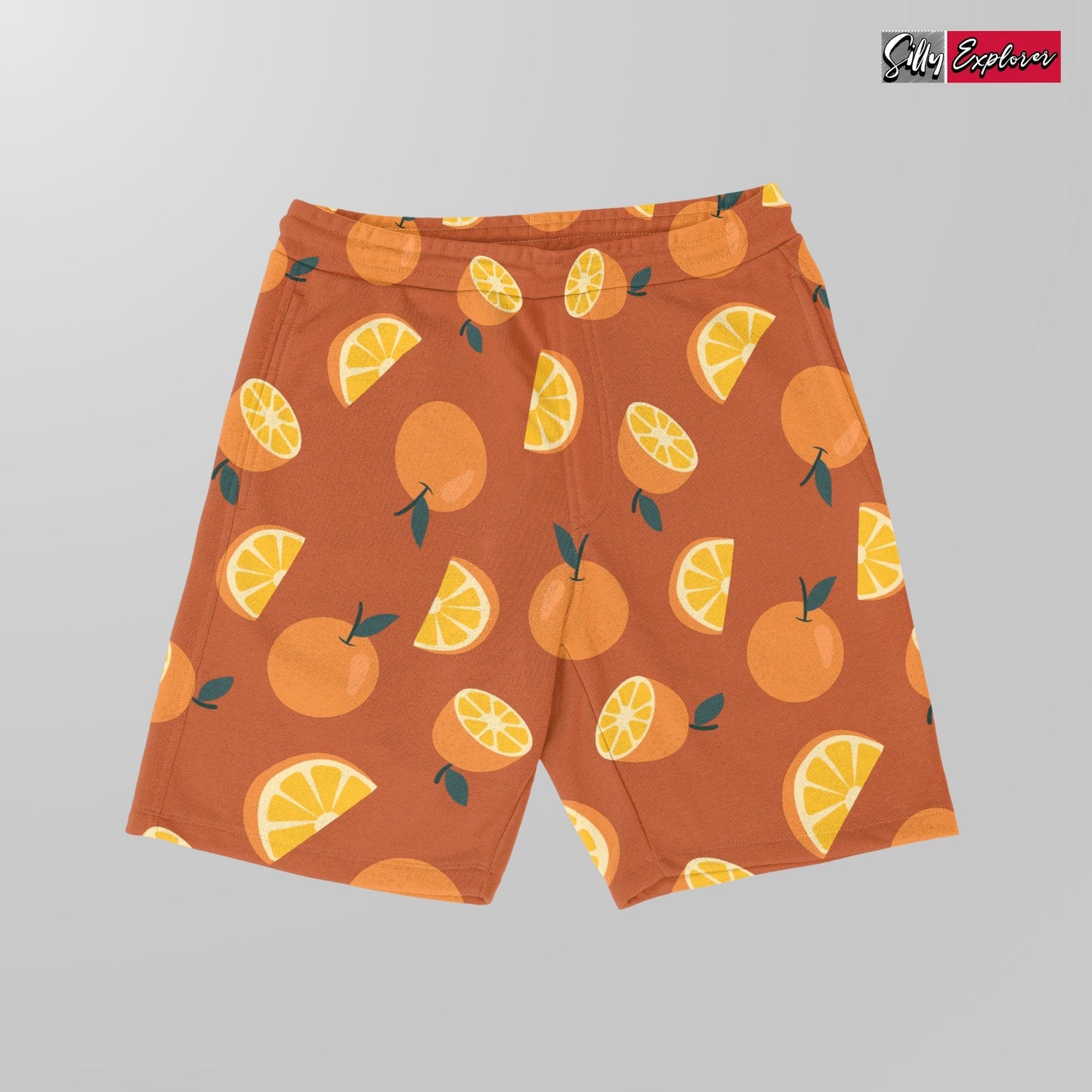 SillyExplorer_Printed_Women_Shorts___Orange_Sunset_Orange