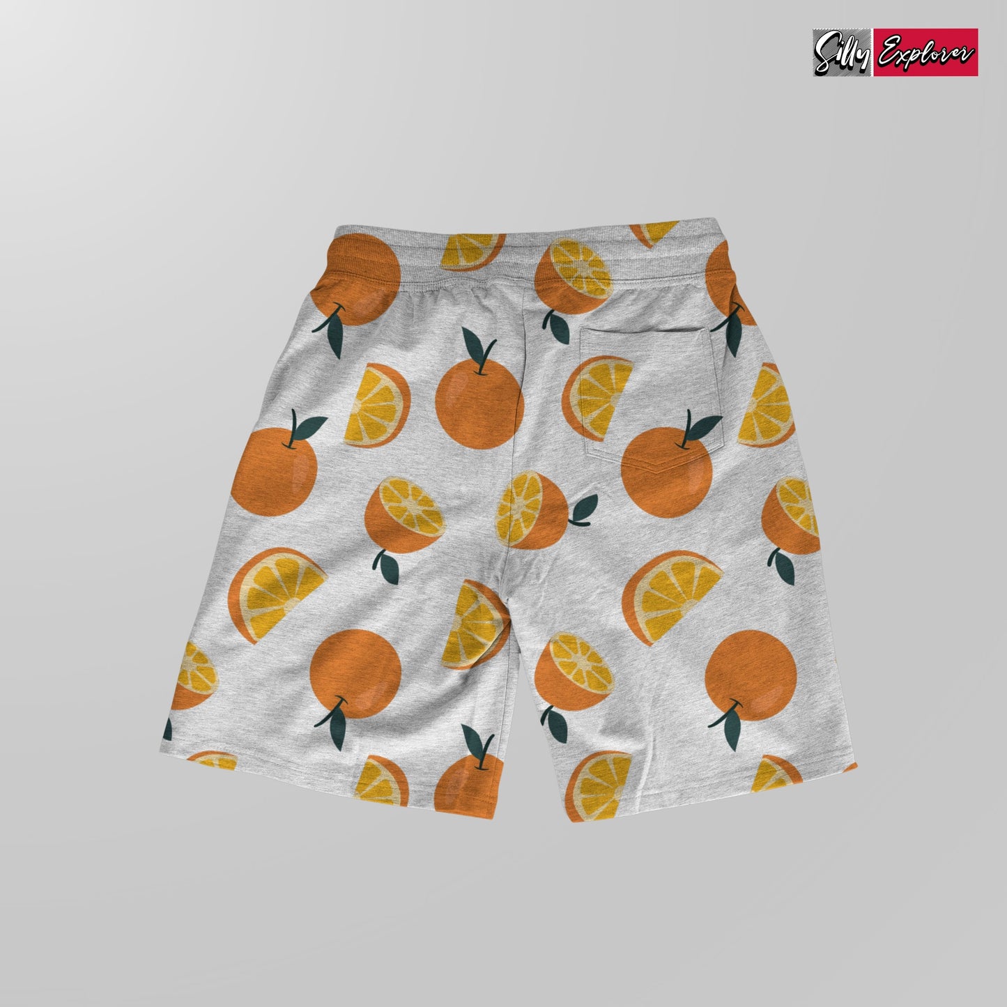 SillyExplorer_Printed_Women_Shorts___White_Sunset_Orange