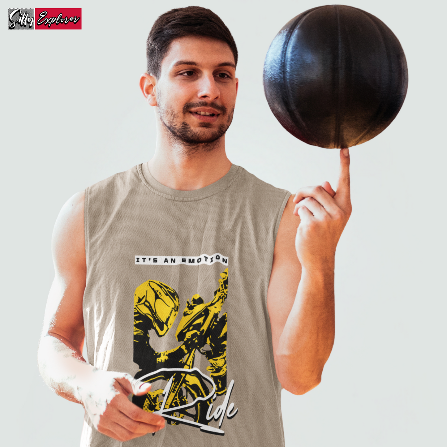 SillyExplorer_Men_Sleeveless_T-Shirt__Grey_Ride_Emotions