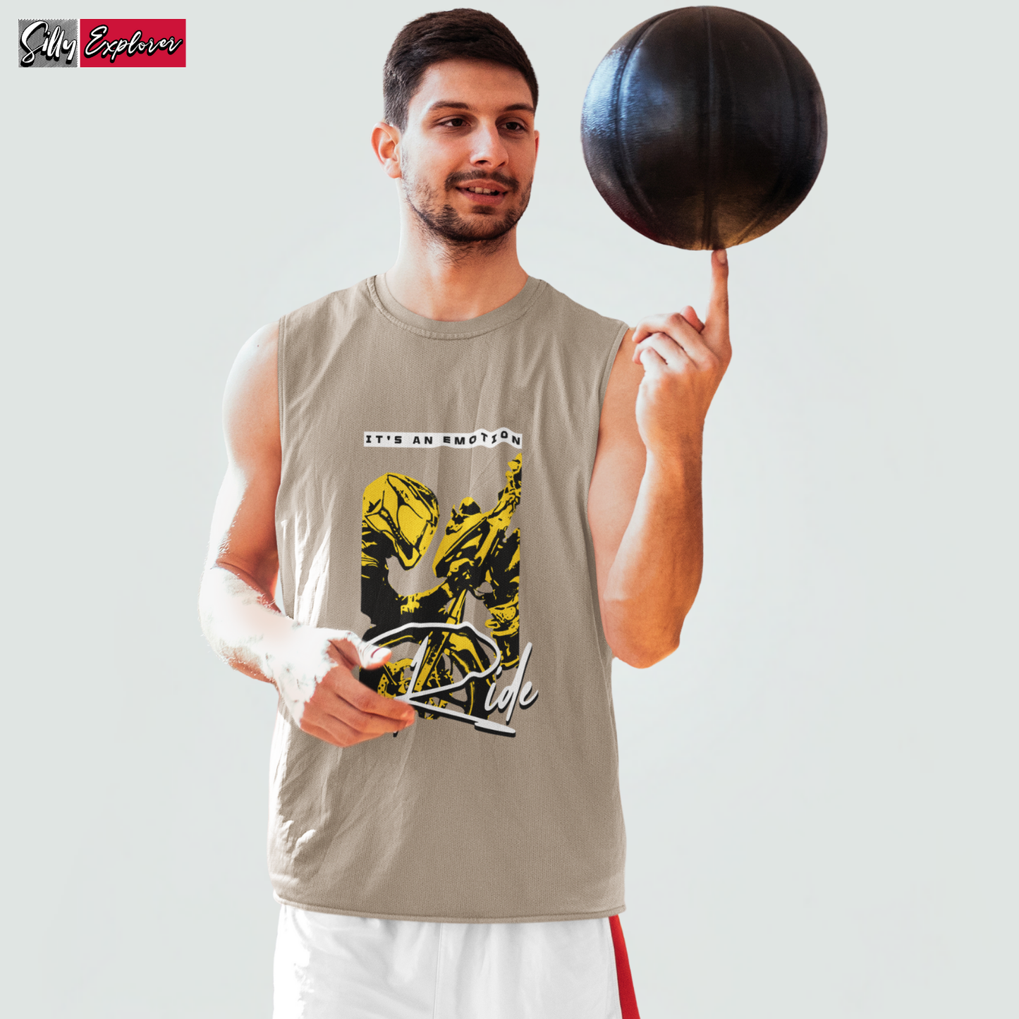 SillyExplorer_Men_Sleeveless_T-Shirt__Grey_Ride_Emotions