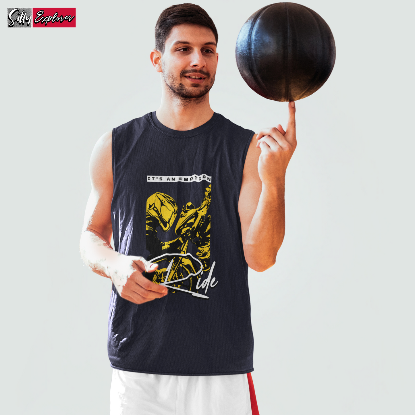 SillyExplorer_Men_Sleeveless_T-Shirt__Navy_Ride_Emotions