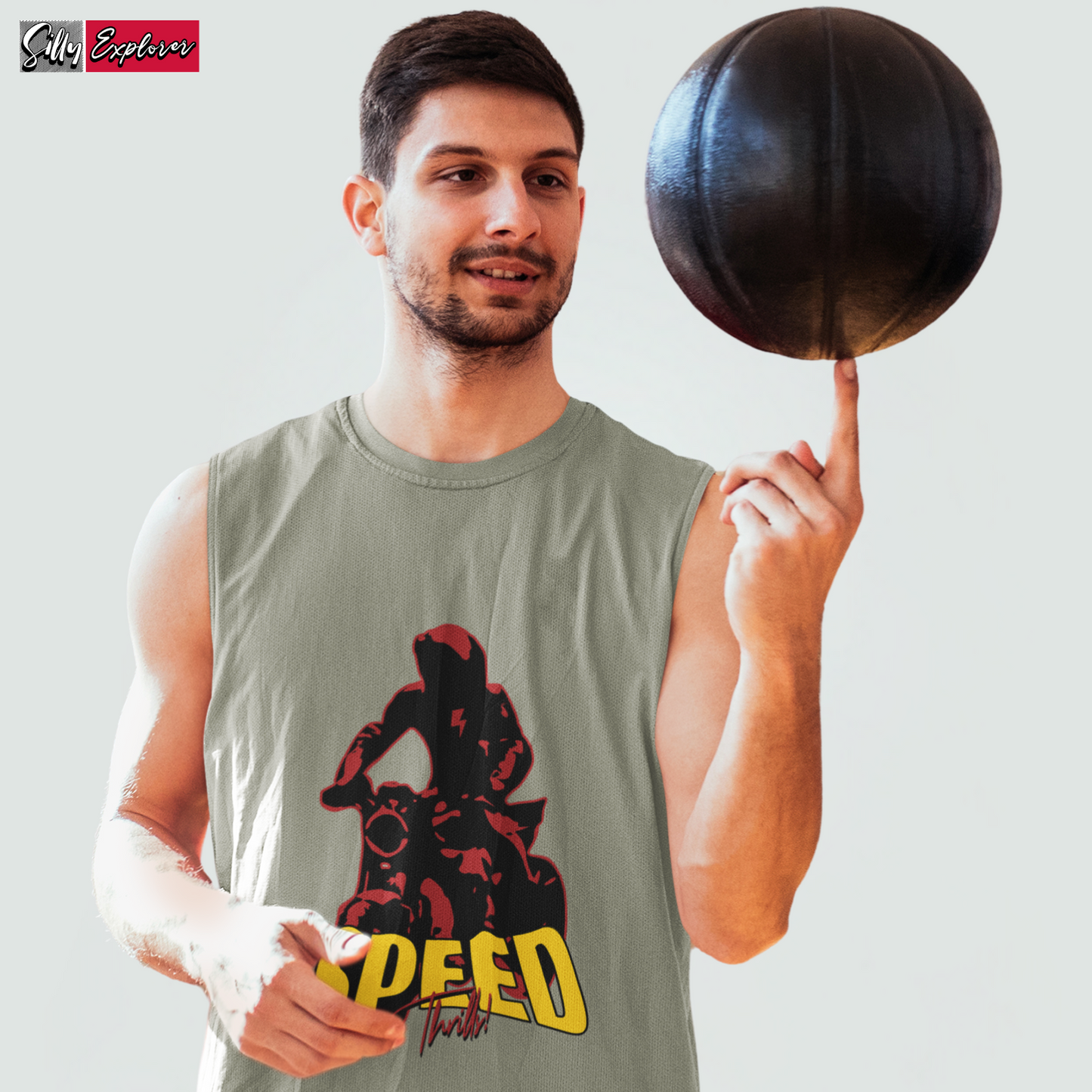 SillyExplorer_Men_Sleeveless_T-Shirt__Charcoal_Speed_Thrills