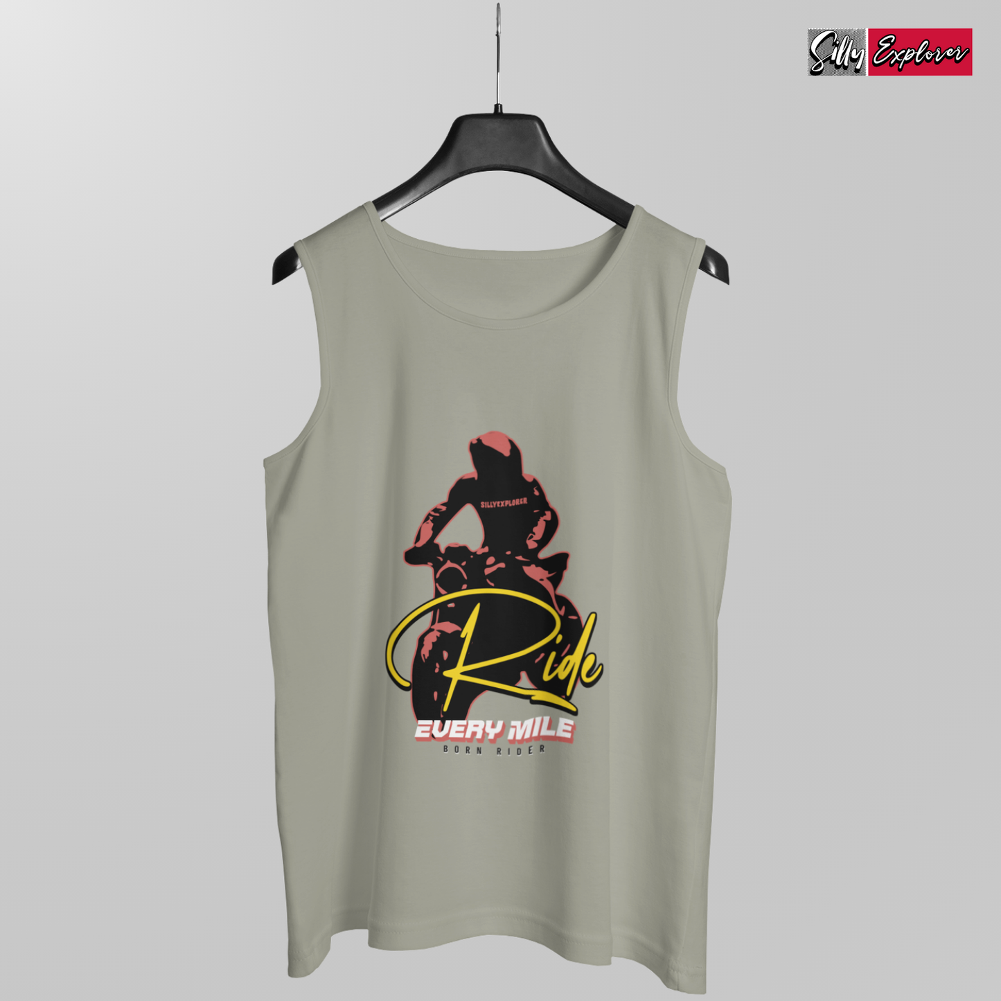 SillyExplorer_Men_Sleeveless_T-Shirt__Charcoal_Born_Rider
