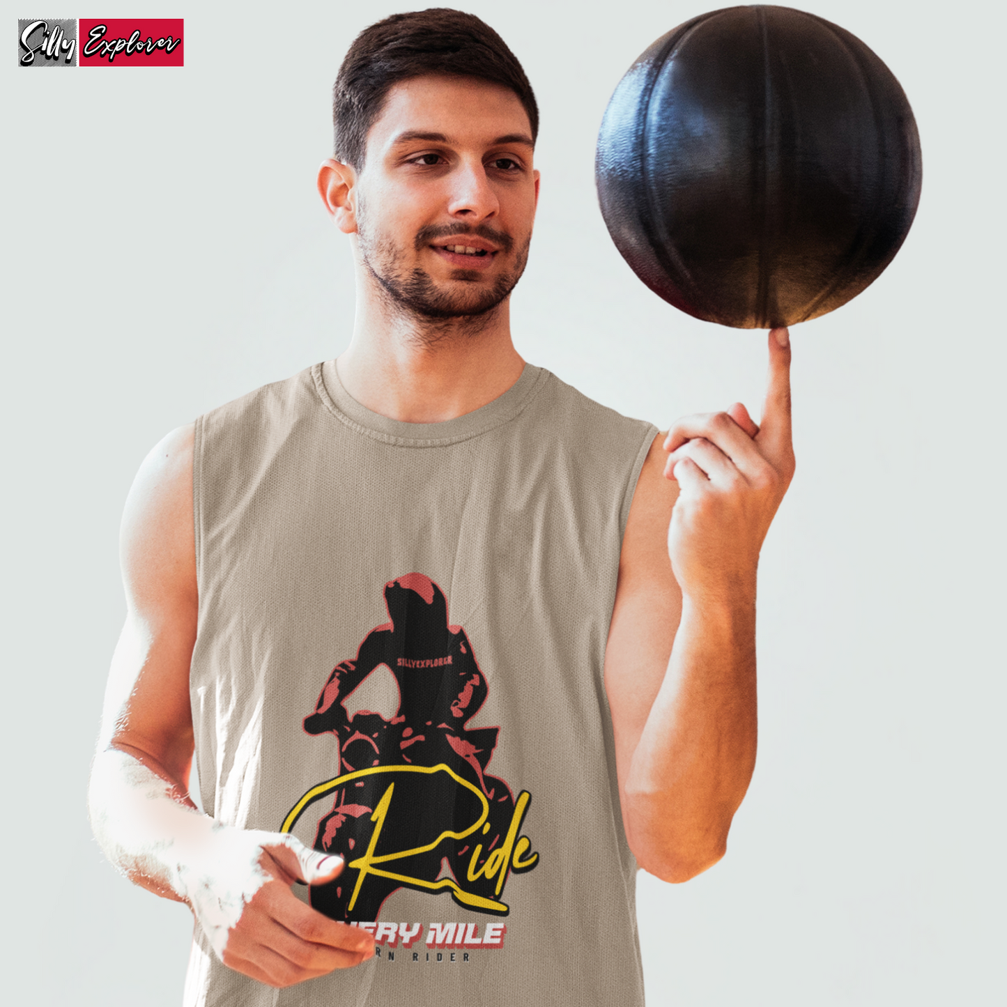 SillyExplorer_Men_Sleeveless_T-Shirt__Grey_Born_Rider