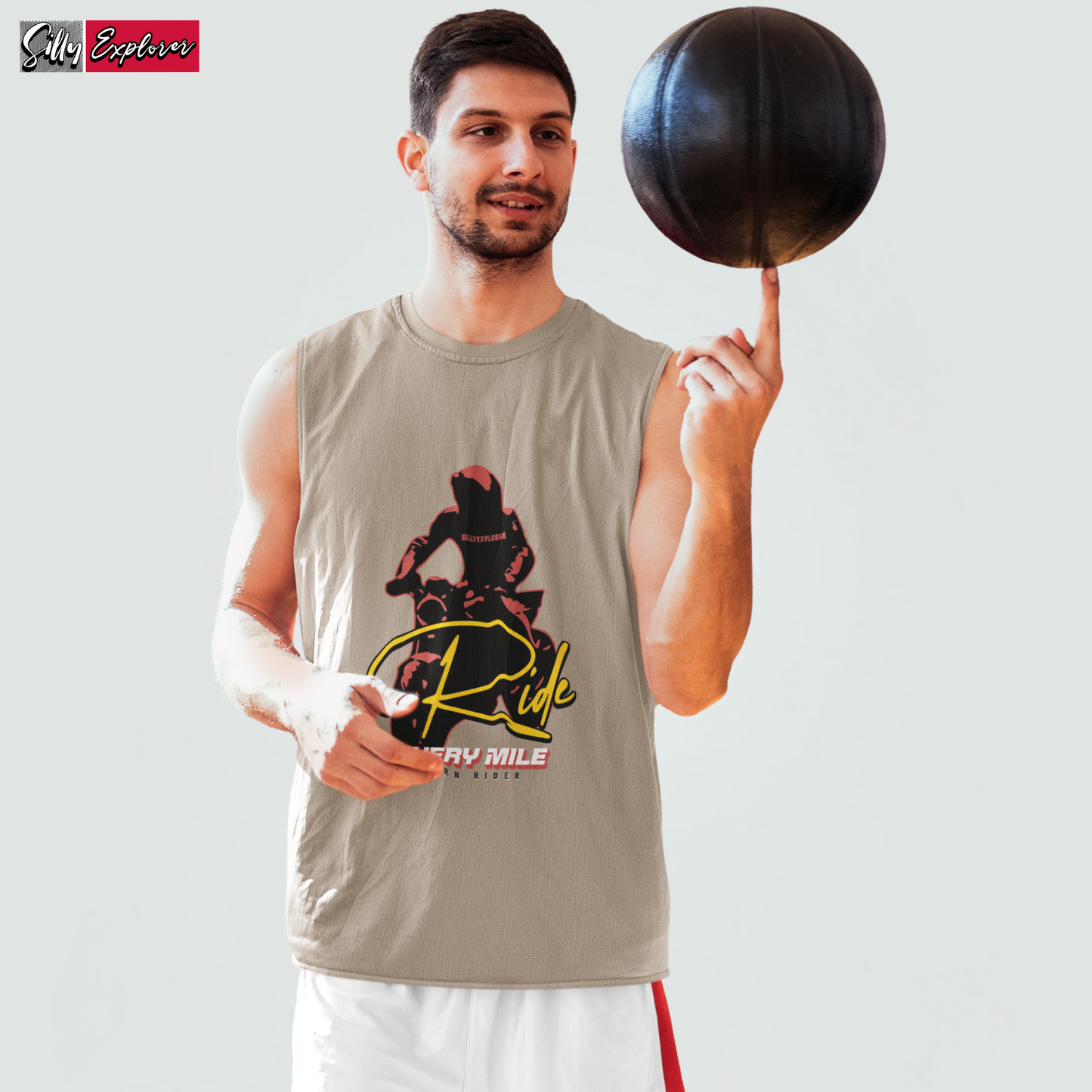 SillyExplorer_Men_Sleeveless_T-Shirt__Grey_Born_Rider