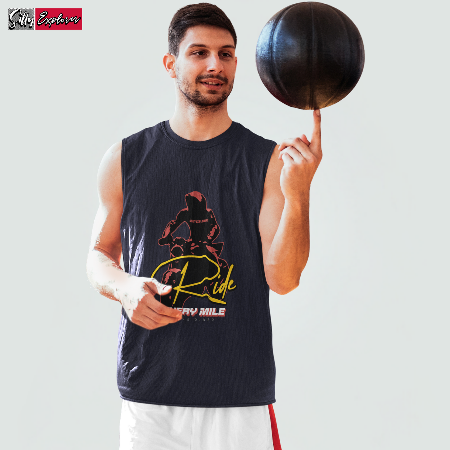 SillyExplorer_Men_Sleeveless_T-Shirt__Navy_Blue_Born_Rider