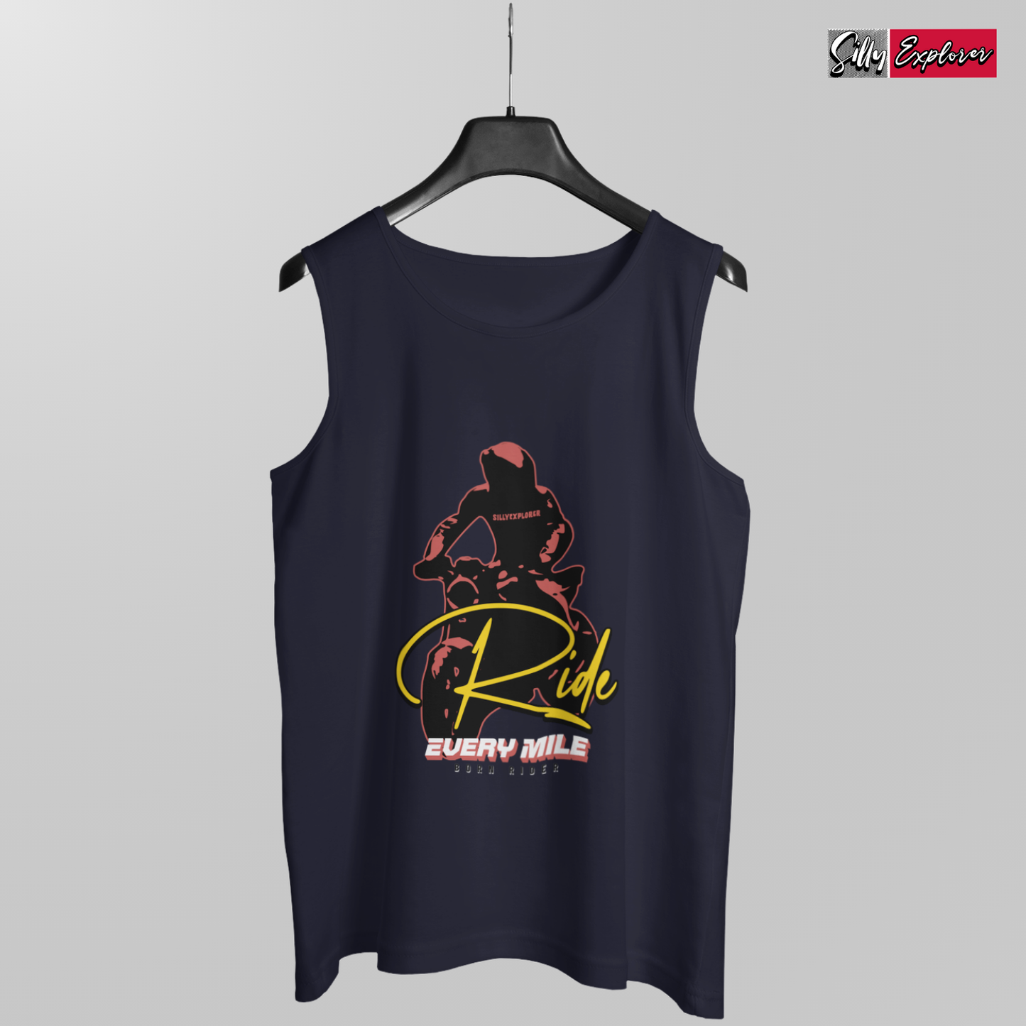 SillyExplorer_Men_Sleeveless_T-Shirt__Navy_Blue_Born_Rider