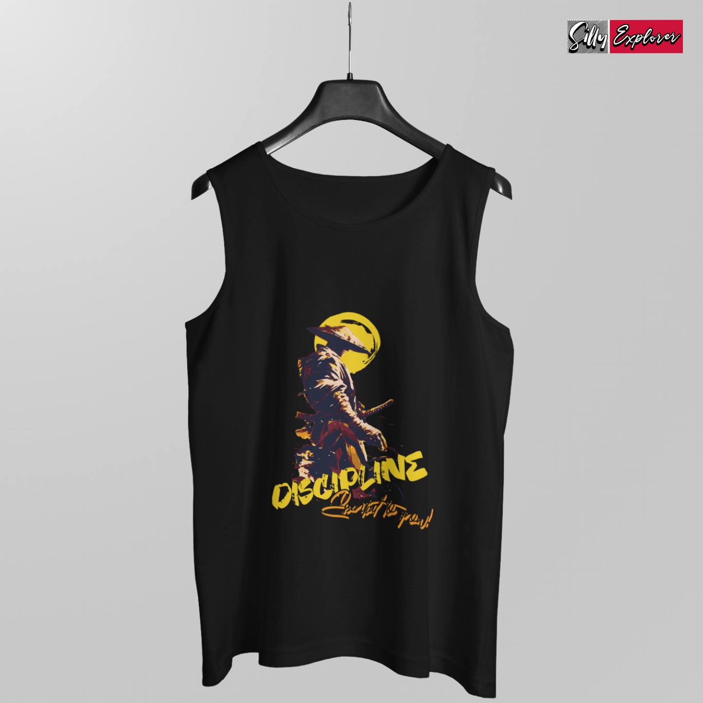 SillyExplorer_Men_Sleeveless_T-Shirt__Black_Samurai_Discipline