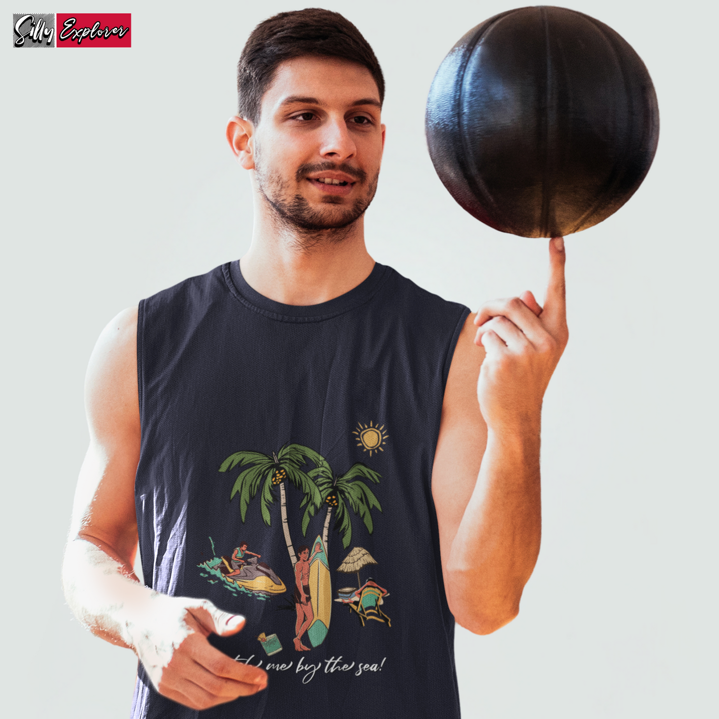 SillyExplorer_Men_Sleeveless_T-Shirt__Navy_Catch_Me_By_Sea