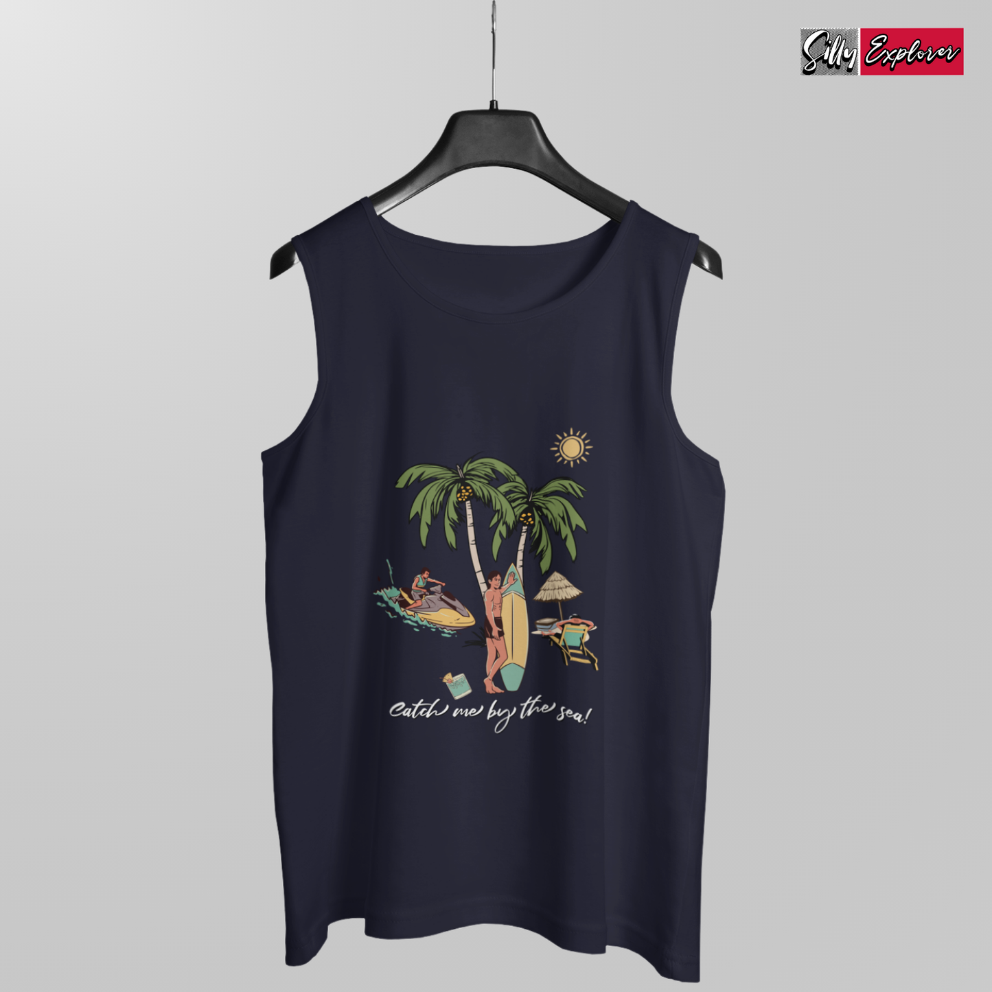 SillyExplorer_Men_Sleeveless_T-Shirt__Navy_Catch_Me_By_Sea