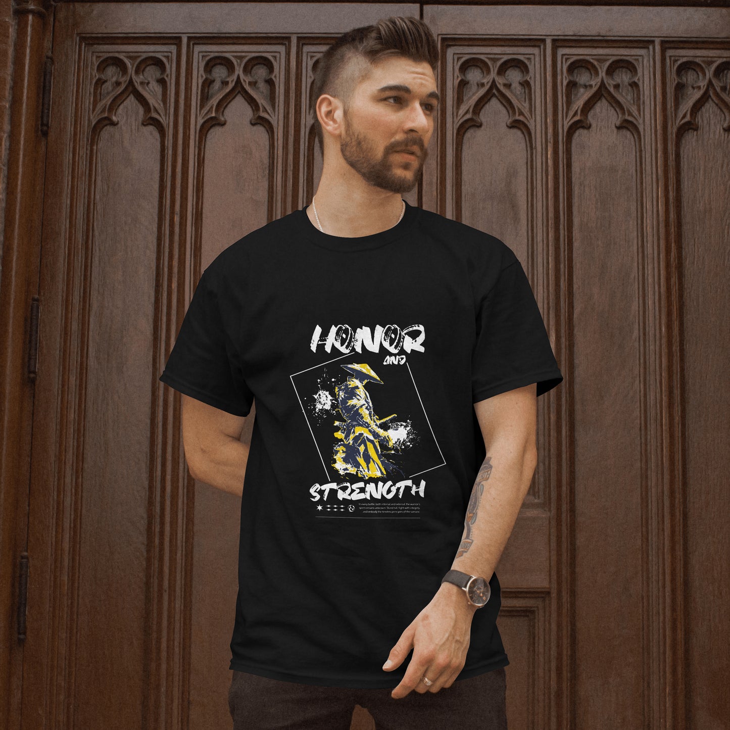 SillyExplorer_Classic_Crewneck_T-Shirt__Black_Samurai_Honor