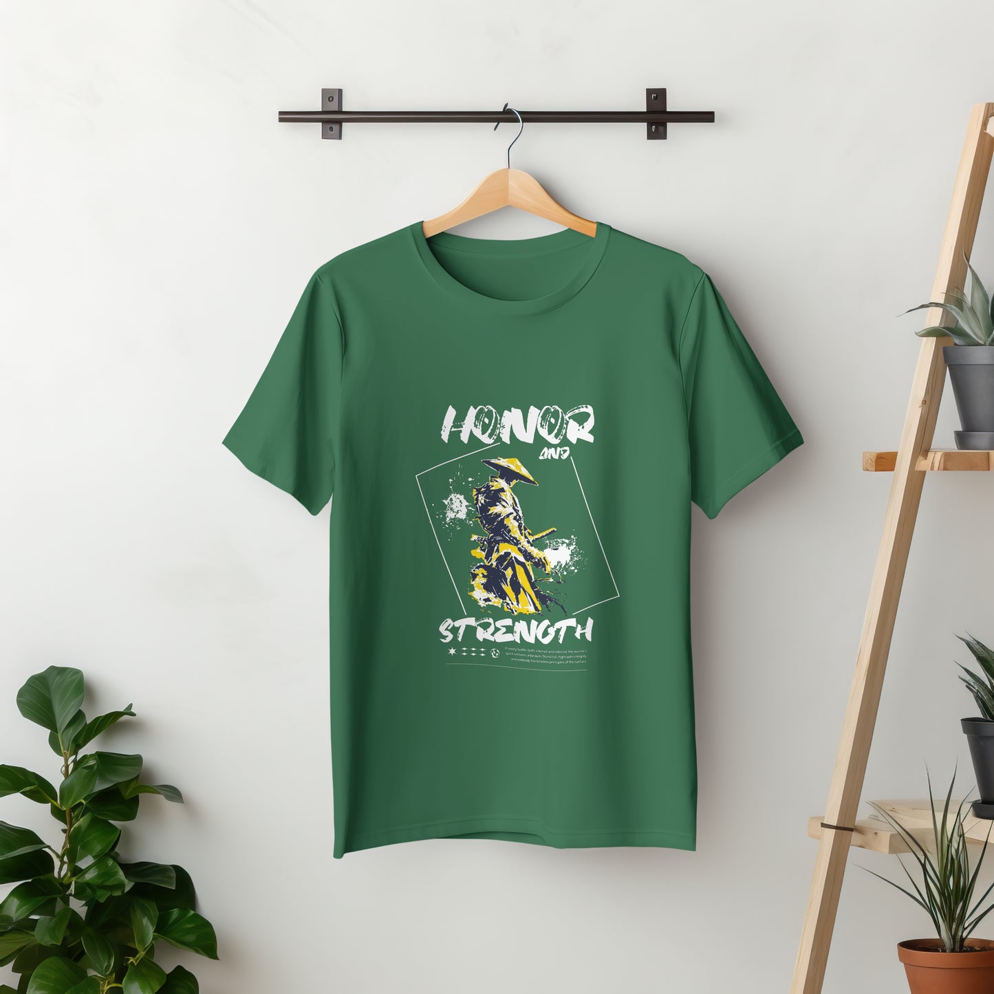 SillyExplorer_Classic_Crewneck_T-Shirt__Bottle_Green_Samurai_Honor