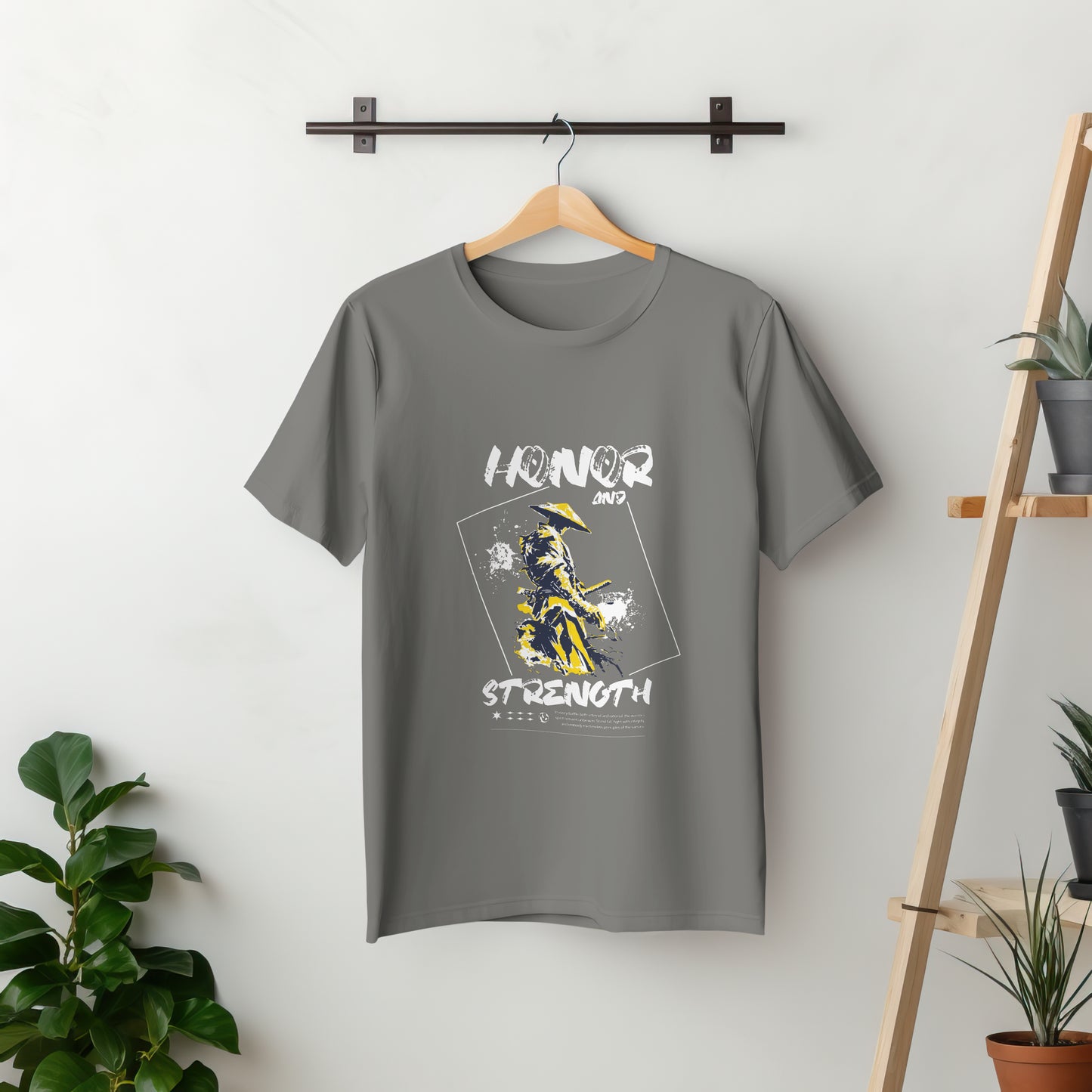 SillyExplorer_Classic_Crewneck_T-Shirt__Charcoal_Samurai_Honor