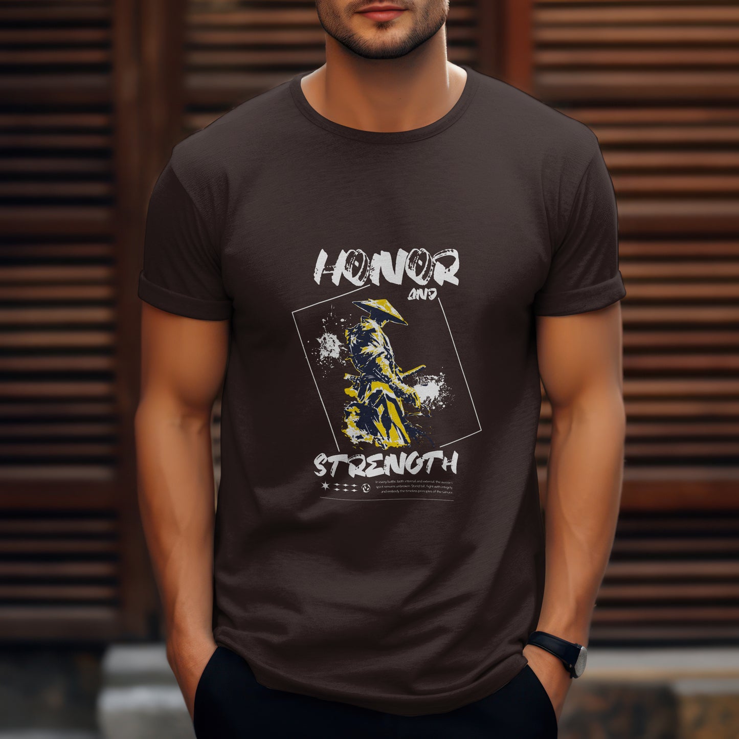 SillyExplorer_Classic_Crewneck_T-Shirt__Coffee_Samurai_Honor