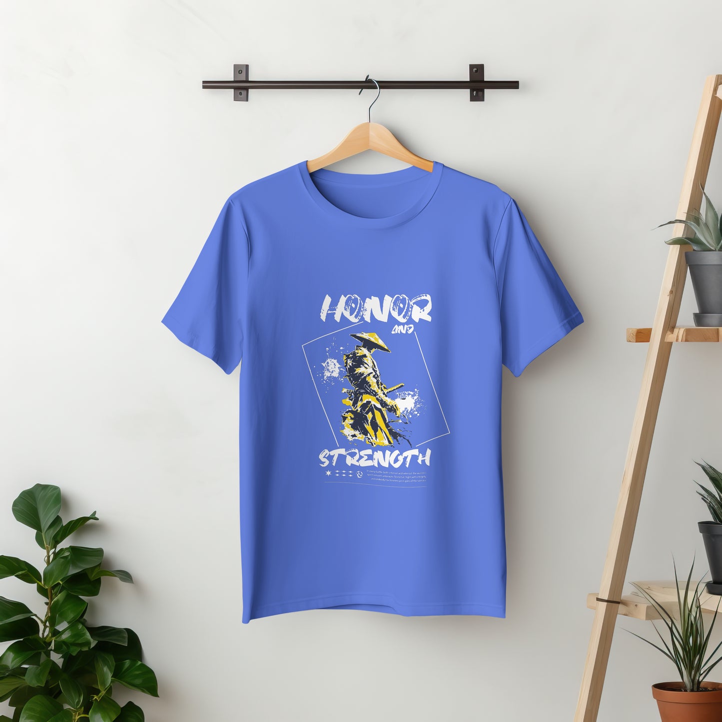 SillyExplorer_Classic_Crewneck_T-Shirt__Royal_Blue_Samurai_Honor