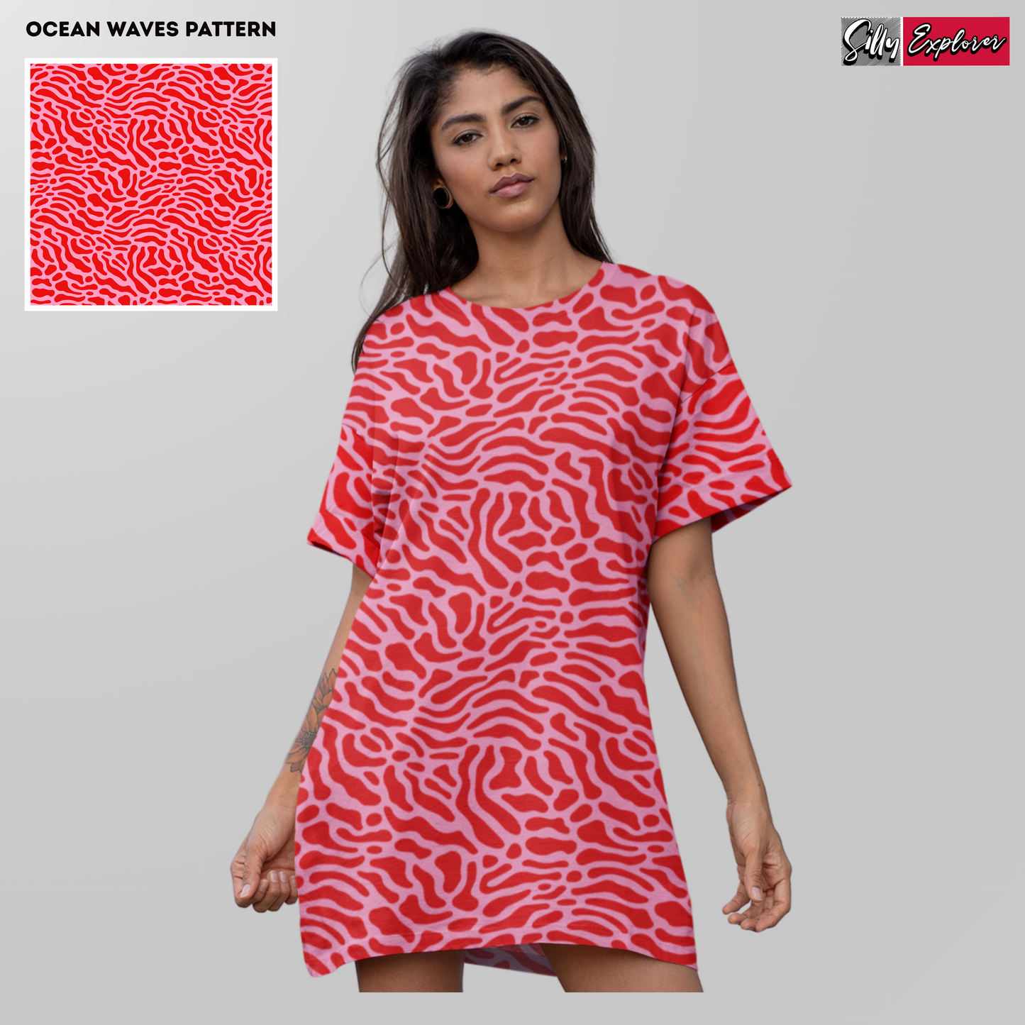 Serene Waves Night Dress
