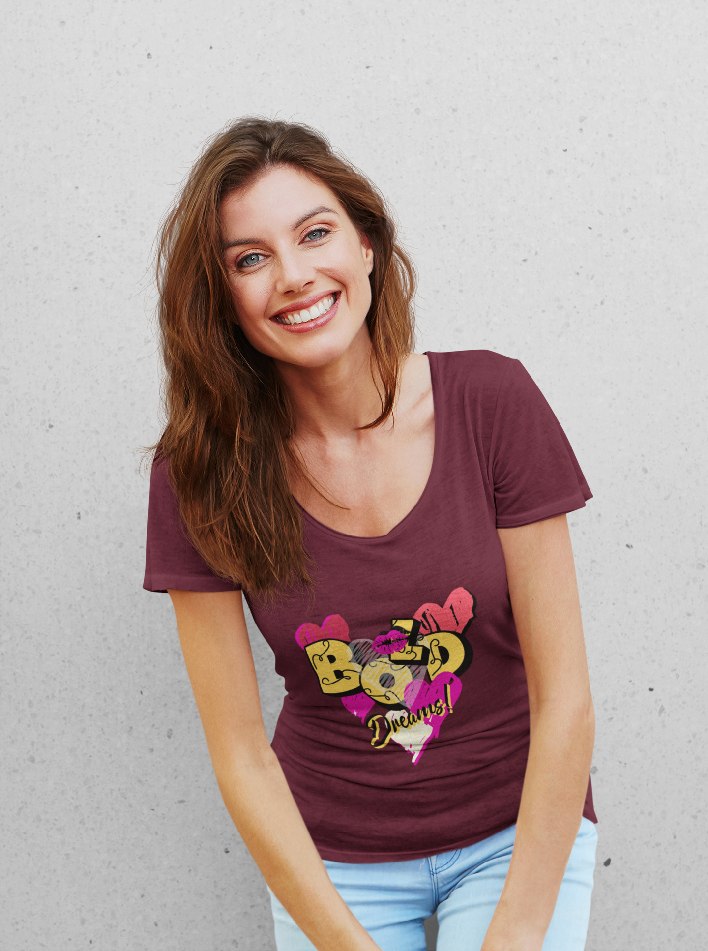 SillyExplorer_Classic_Crewneck_T-Shirt__Maroon_Bold_Dreams